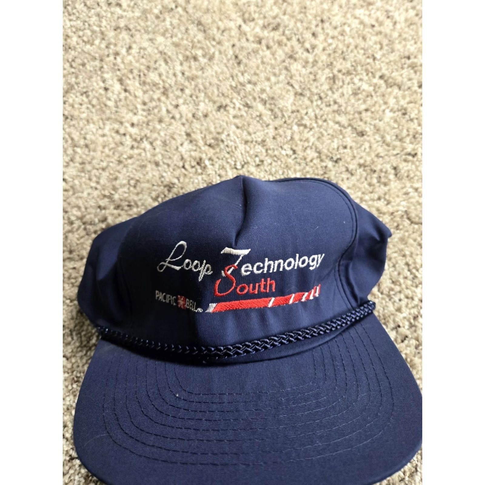 Bell VINTAGE Mohr's Pacific Bell Hat Cap One Size Strap Back Blue 90s Baseball Cap Men Adjustable Twill Cotton 90s Theme Womens Mens Boys Girls Size ONE SIZE - 2 Thumbnail