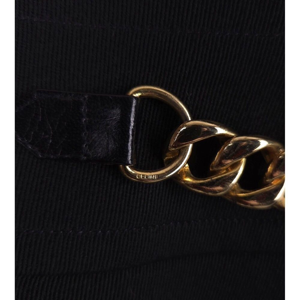 Celine Vintage 80s 90s Celine Paris Chainlink Slit Front Skirt 6 Size 26" / US 2 / IT 38 - 4 Thumbnail