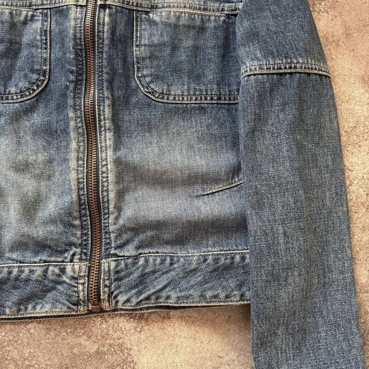 Guess × Japanese Brand Guess Vintage Avant Garde Washed Denim Zip Jacket Size M / US 6-8 / IT 42-44 - 11 Thumbnail