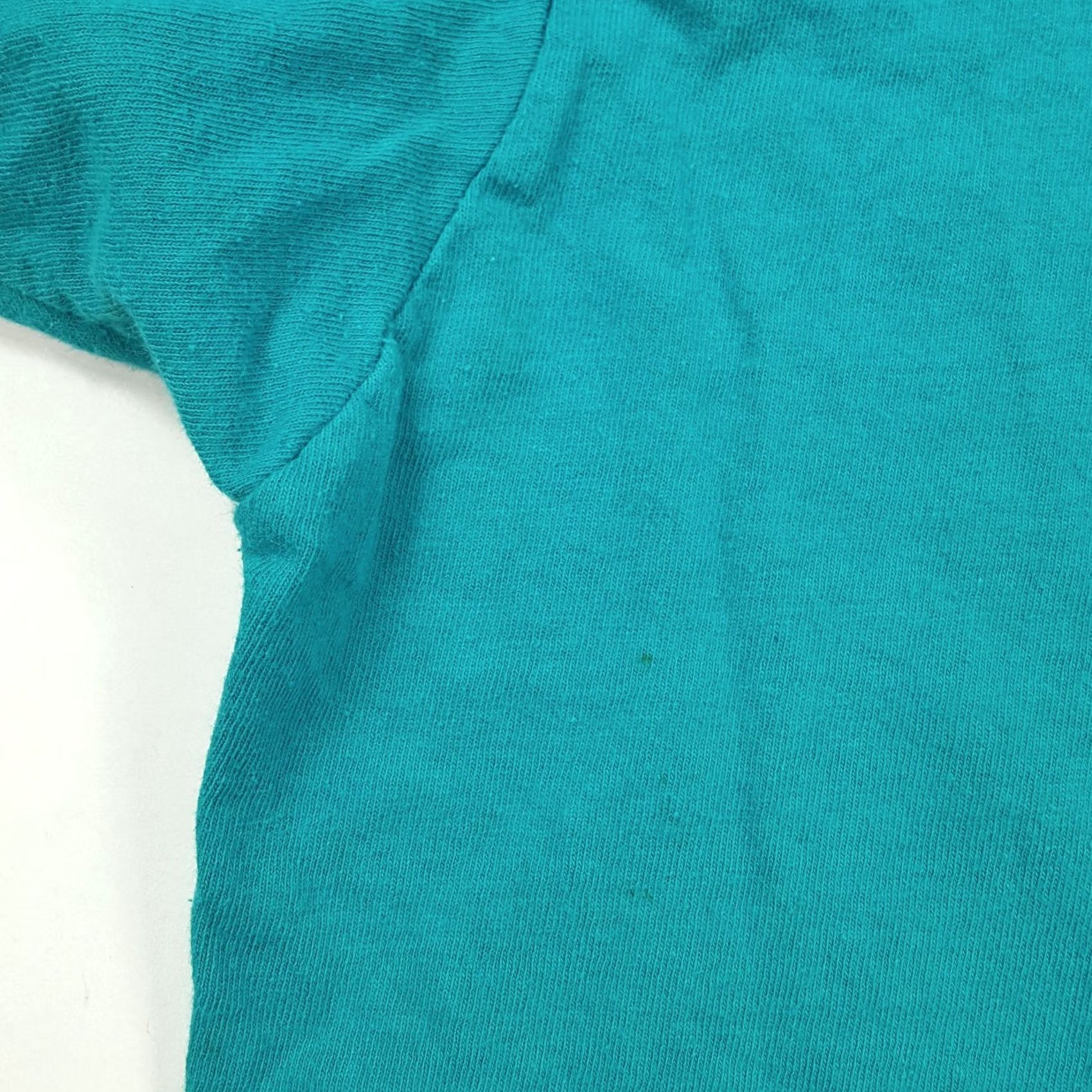 Fruit Of The Loom VINTAGE Fruit of the Loom T-Shirt Teal Pocket Selvedge 80s 90s Rock Punk Grunge Graphic Print Crew Neck Mens S Blue USA Made Size US S / EU 44-46 / 1 - 7 Thumbnail