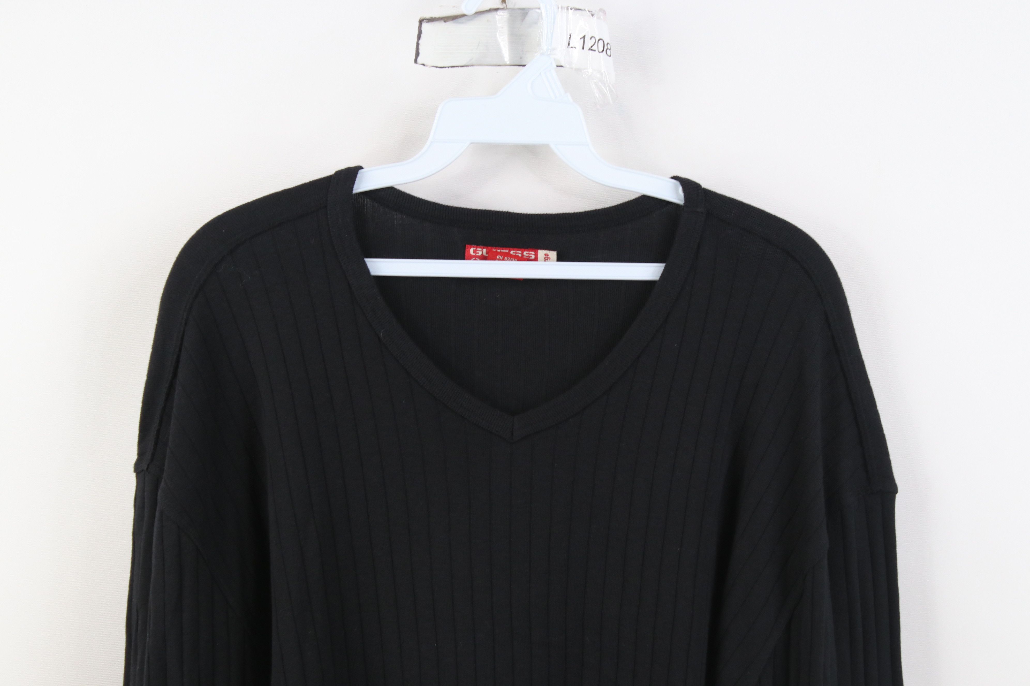 Guess Vintage 90s Y2K Guess Ribbed Knit Long Sleeve T-Shirt Size US XL / EU 56 / 4 - 2 Thumbnail