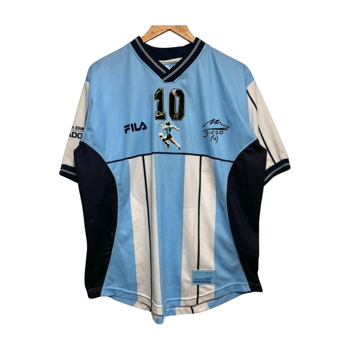 Fila × Vintage Vintage 2001 Fila Maradona XL Argentina Farwell Jersey Size US XL / EU 56 / 4 - 1 Thumbnail