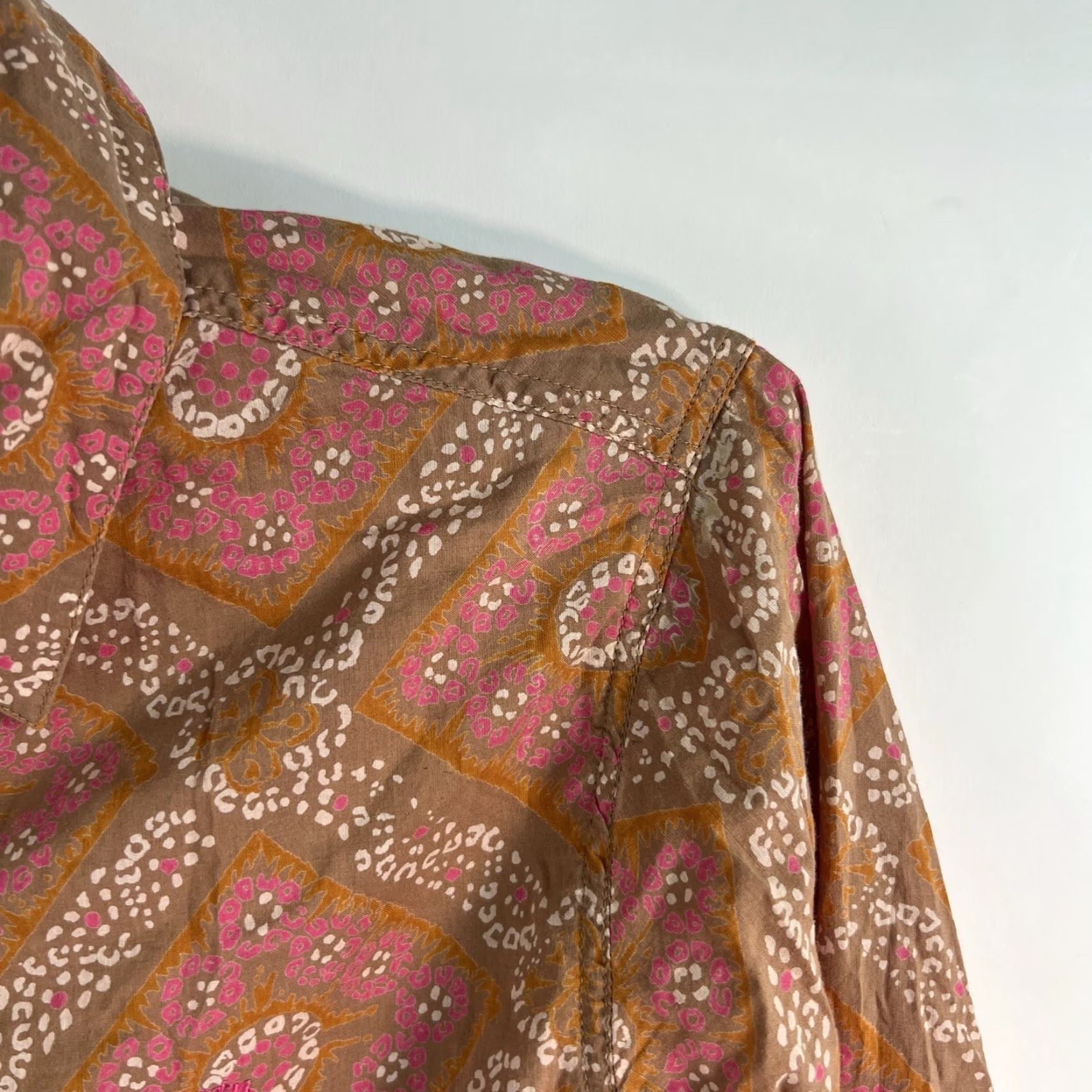 Pinko Twenty Shirt Women M Pink Geometric Western Cowgirl Button-Up Womens Size M / US 6-8 / IT 42-44 - 2 Thumbnail