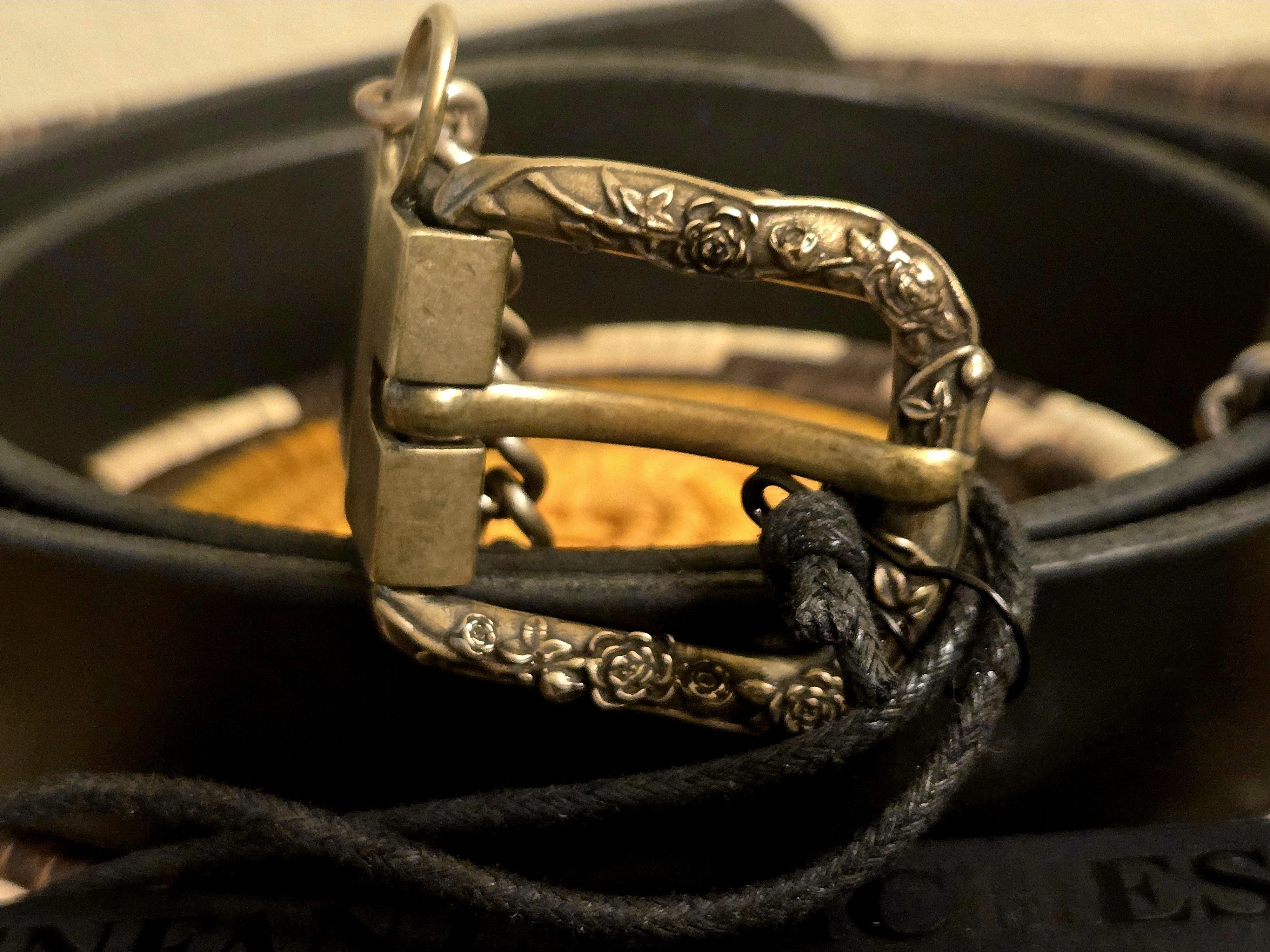 Enfants Riches Deprimes Simple rose buckle belt with chain (size 85) Size 28 - 4 Thumbnail