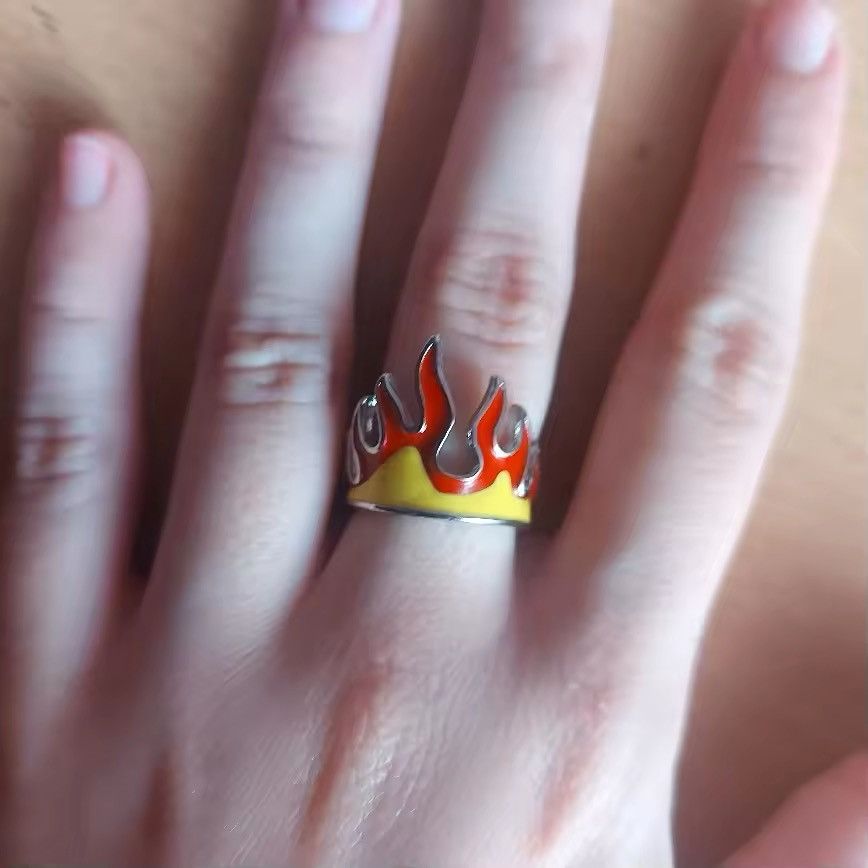 Jewelry × Vintage Punk Flame Adjustable Ring Size ONE SIZE - 6 Thumbnail