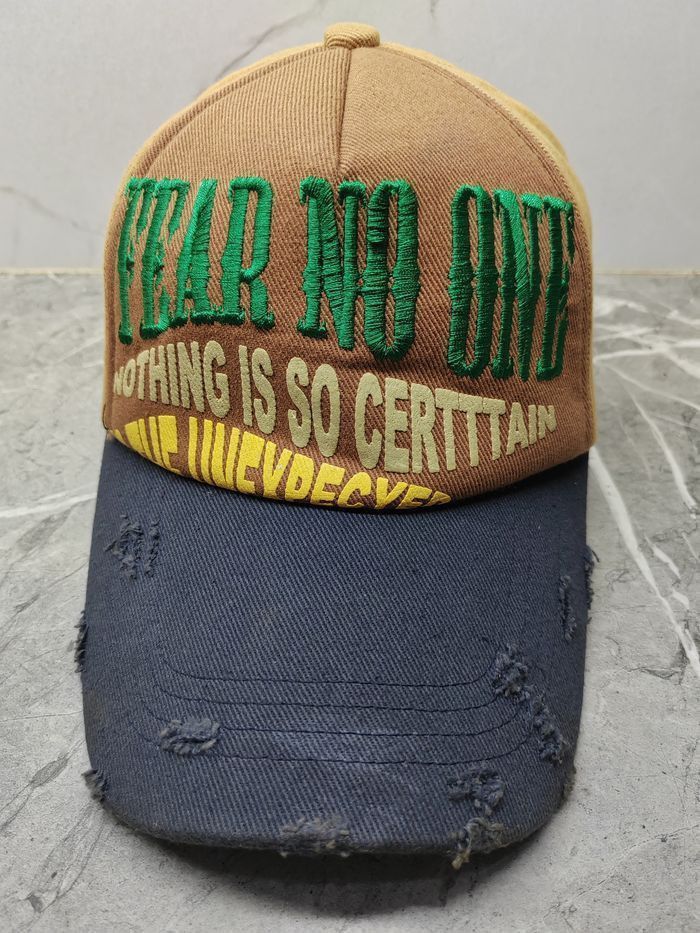 Japanese Brand Vintage Fear No One Distressed Style Cap Hat Size ONE SIZE - 2 Thumbnail