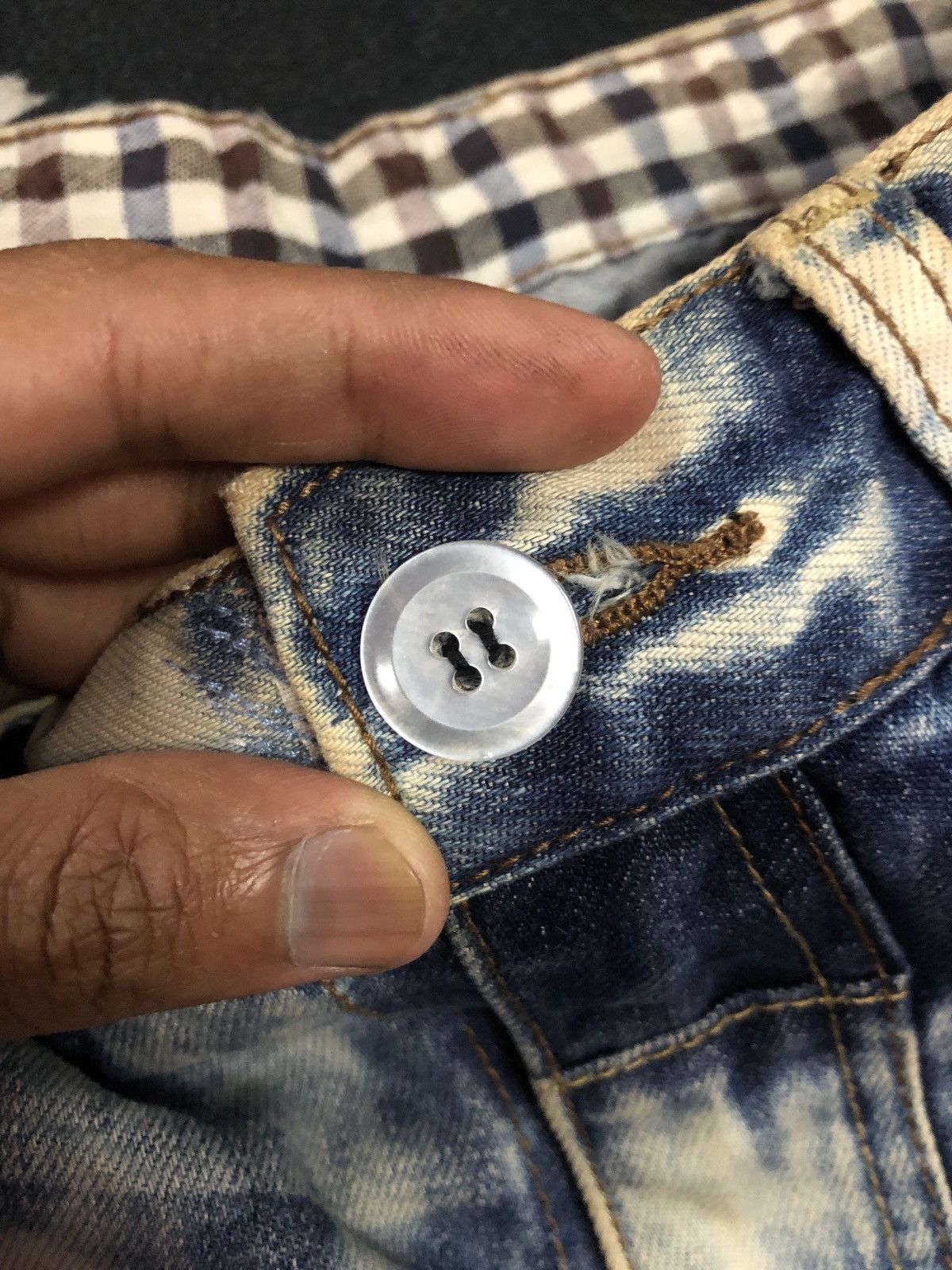 Japanese Brand BLEACHED⚡️⚡️TAKESHY KUROSAWA DISTRESSED DENIM Size US 31 - 14 Thumbnail