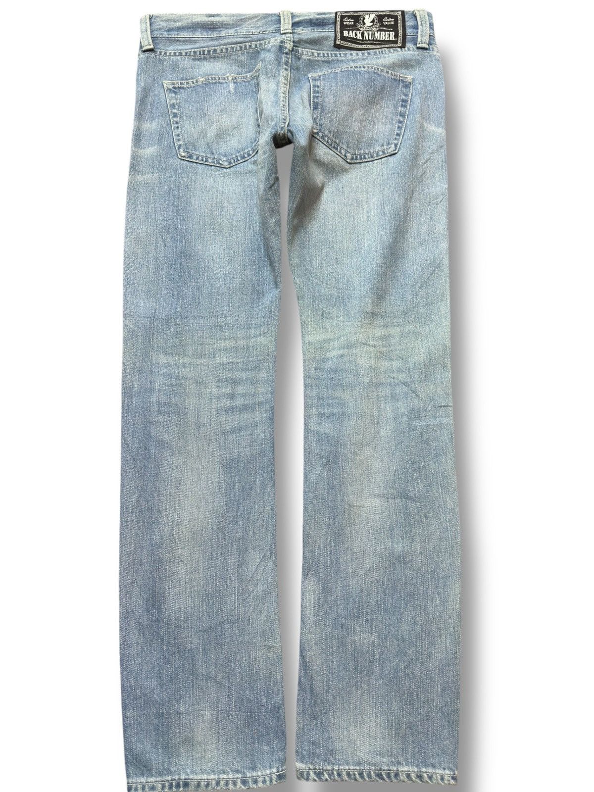 Numbers Vintage Back Number Faded Curve Leg Distressed Denim Size US 33 - 4 Thumbnail