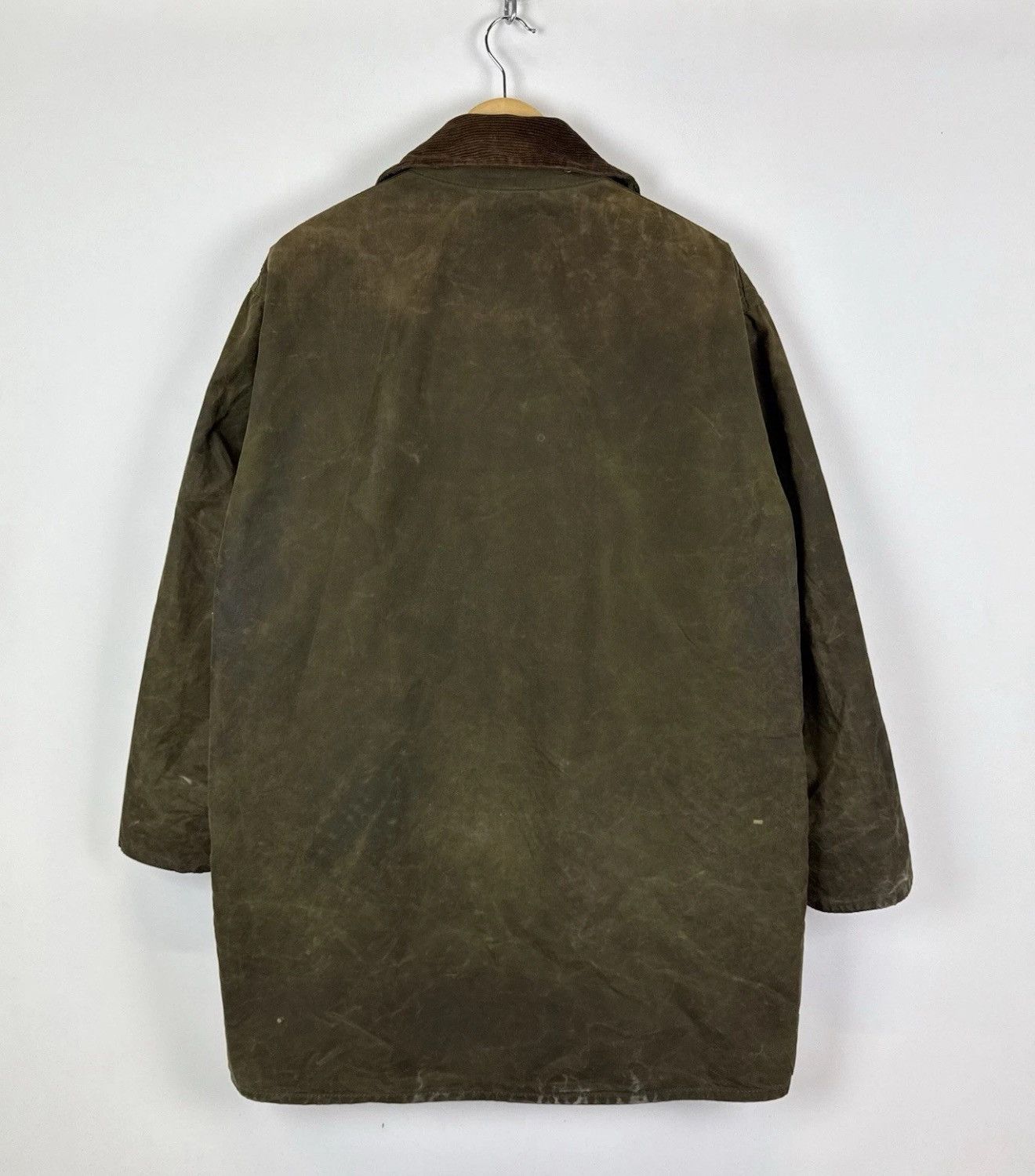 Barbour Barbour A200 Border Jacket Waxed Cotton Coat Green Full Zip Size US XL / EU 56 / 4 - 18 Thumbnail