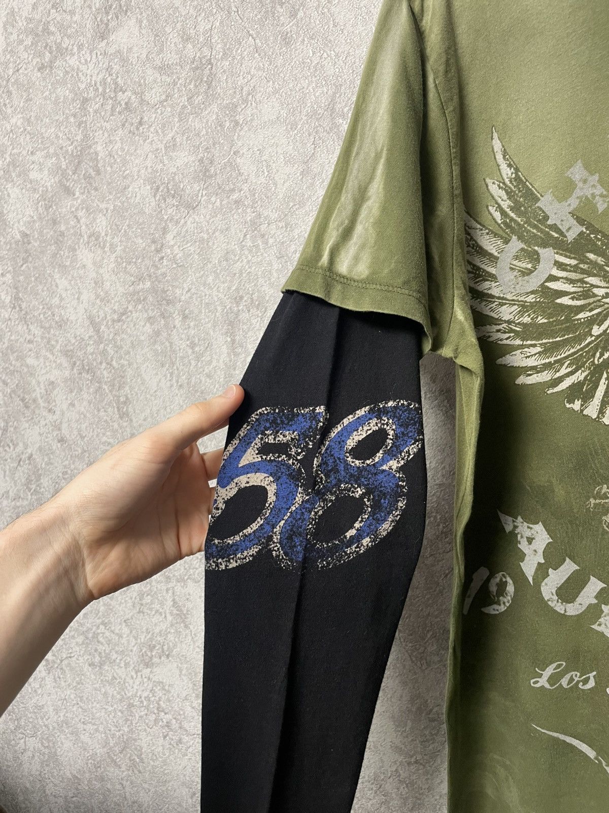 Christian Audigier Christian Audigier Layered Hooded Double Sleeve Graphic Tee Size US M / EU 48-50 / 2 - 9 Thumbnail