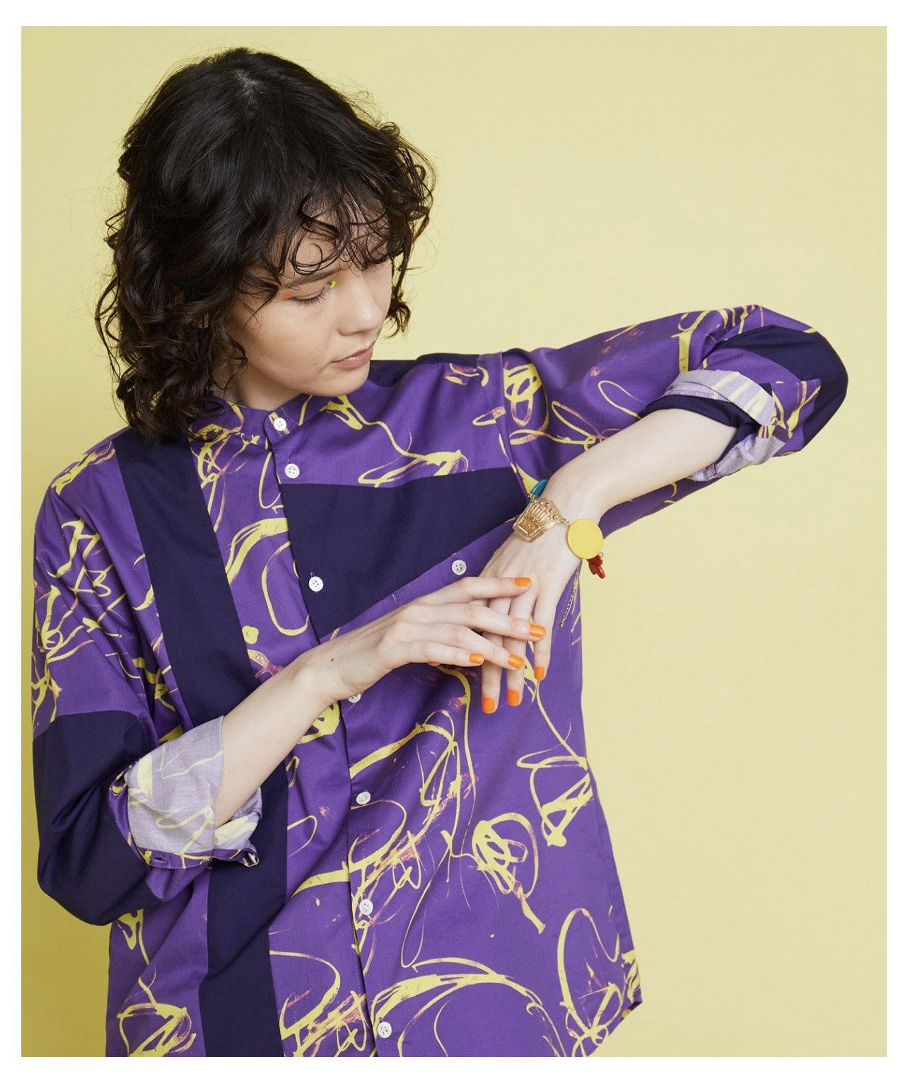 Frapbois Frapbois - SS24 - Graphic Patchwork Band Collar Shirt Size M / US 6-8 / IT 42-44 - 2 Thumbnail