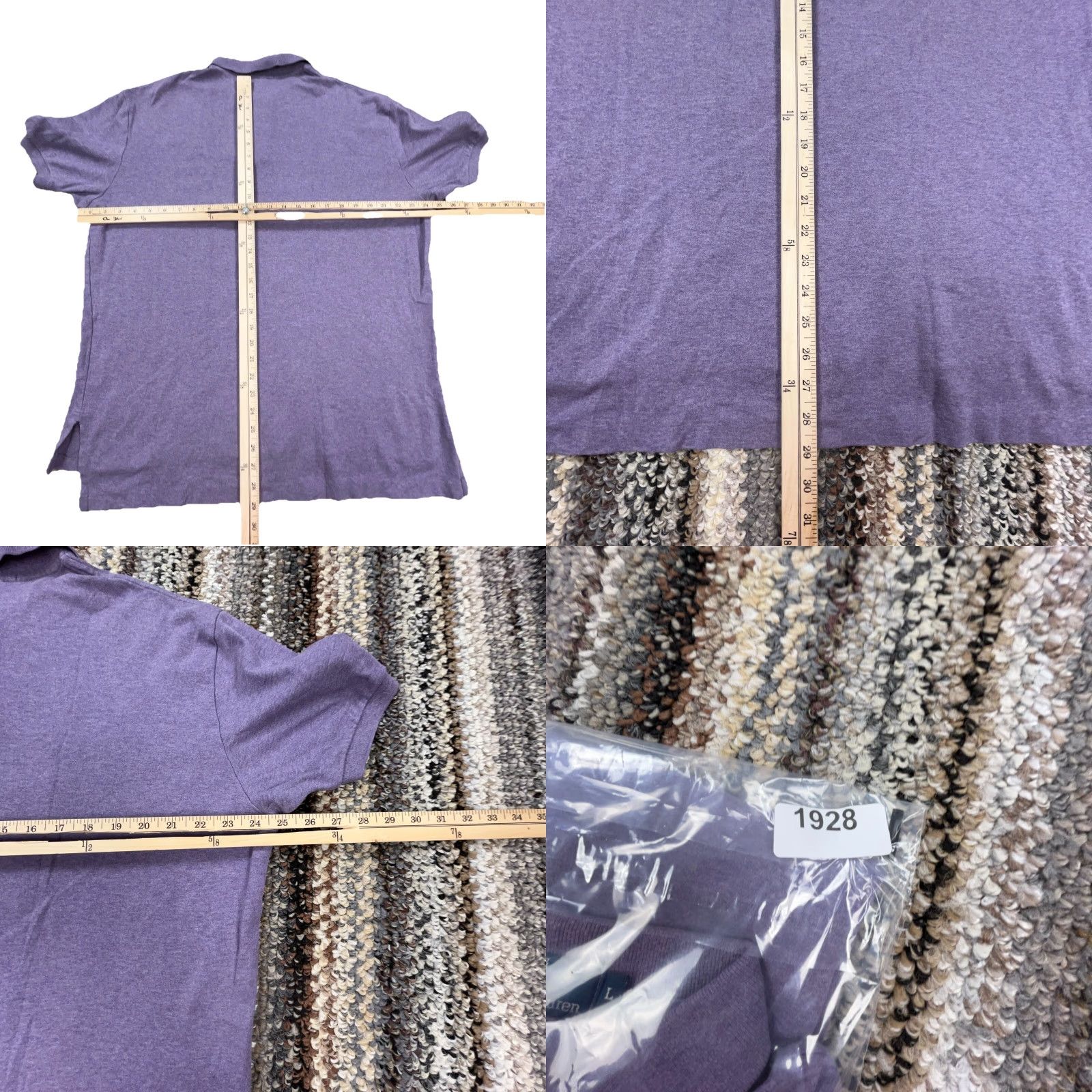 Polo Ralph Lauren Ralph Lauren Polo Shirt Men Large Purple Cotton Golf Rugby Pony Polo Ralph Lauren Shirt Mens L Purple Solid Short Sleeve Knit Jersey Size US L / EU 52-54 / 3 - 8 Thumbnail