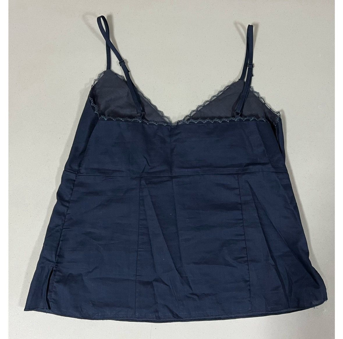 Vintage Navy Blue Solid Lace Trim Tank Top Shirt Blouse Size S 💙 Size S / US 4 / IT 40 - 4 Thumbnail