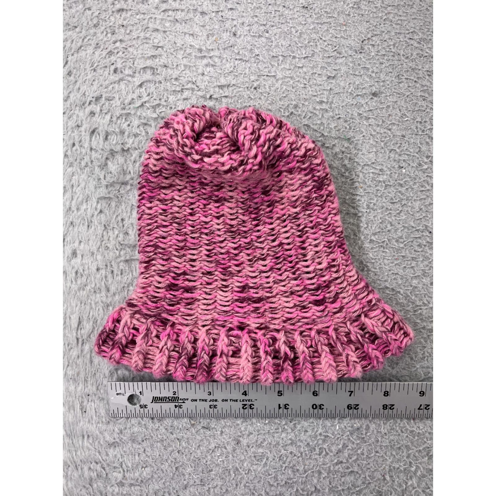 Vintage Made With Love By Your Favorite Aunt Beanie Womens One Size Pink Knit Handmade Size ONE SIZE - 5 Thumbnail