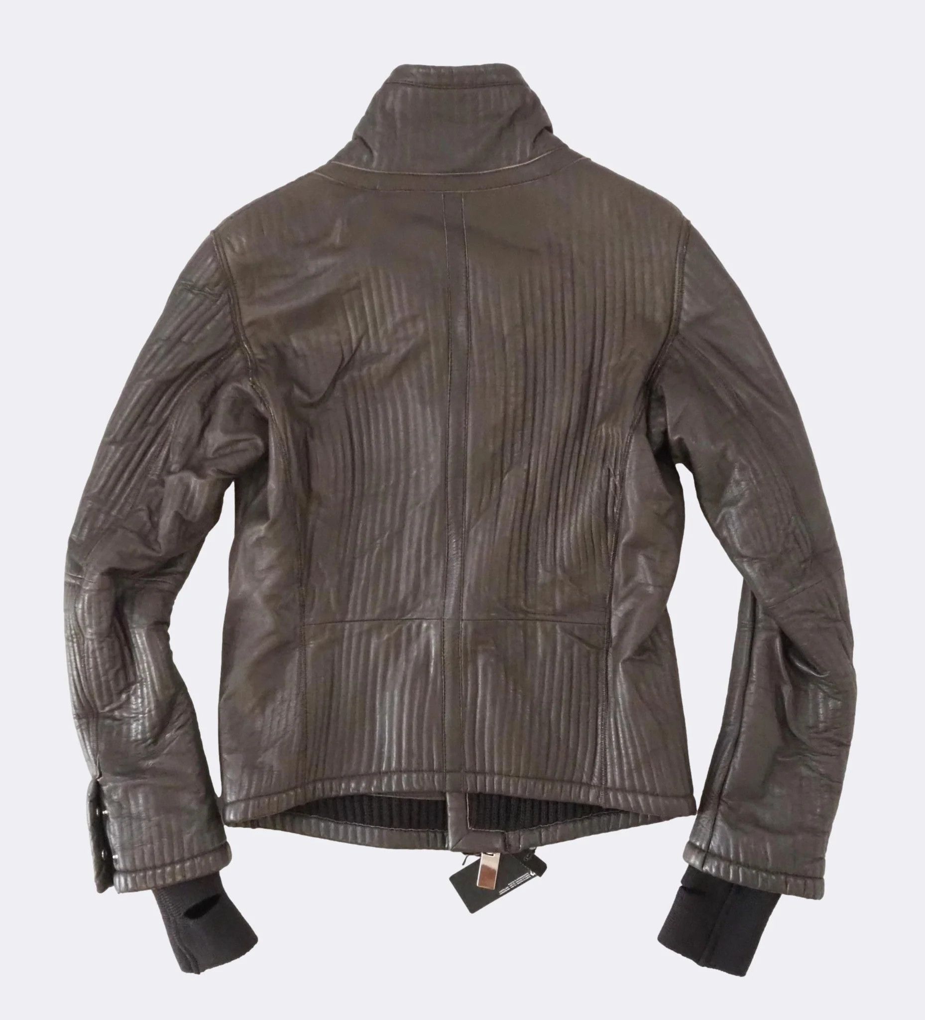 Emporio Armani Emporio Armani Ribbed Leather Jacket Wool Lining $2615 Size US M / EU 48-50 / 2 - 13 Thumbnail
