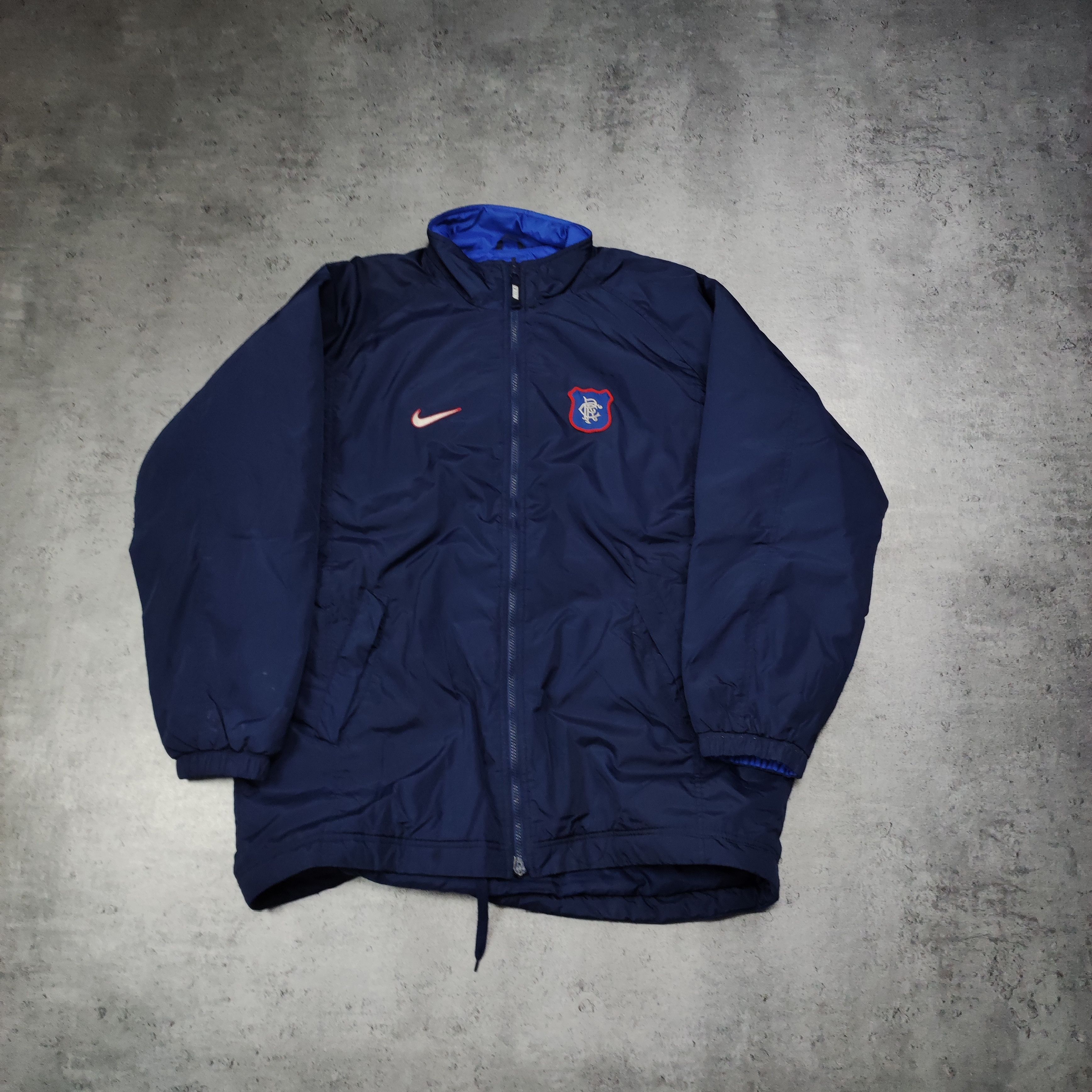Nike × Vintage Vintage RARE 90s Glasgow Rangers Nike Reversible Jacket Size US L / EU 52-54 / 3 - 1 Thumbnail