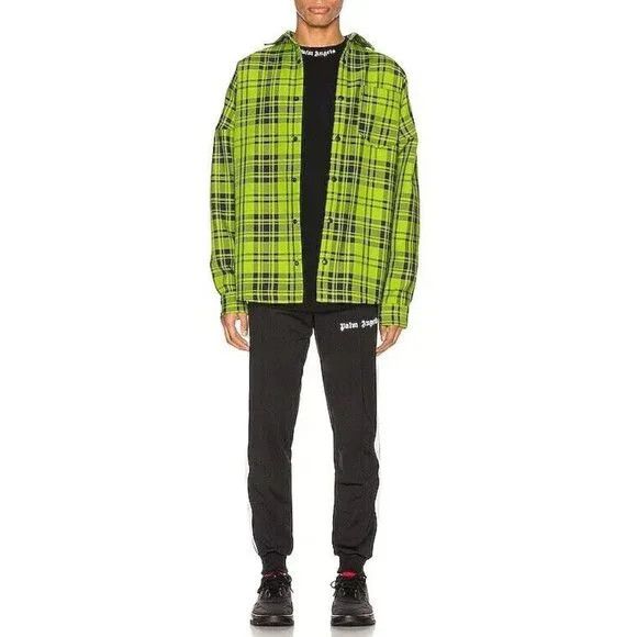 Palm Angels Palm Angels Logo Overshirt 44 XS Mens Green & White Plaid C Size US XS / EU 42 / 0 - 15 Thumbnail