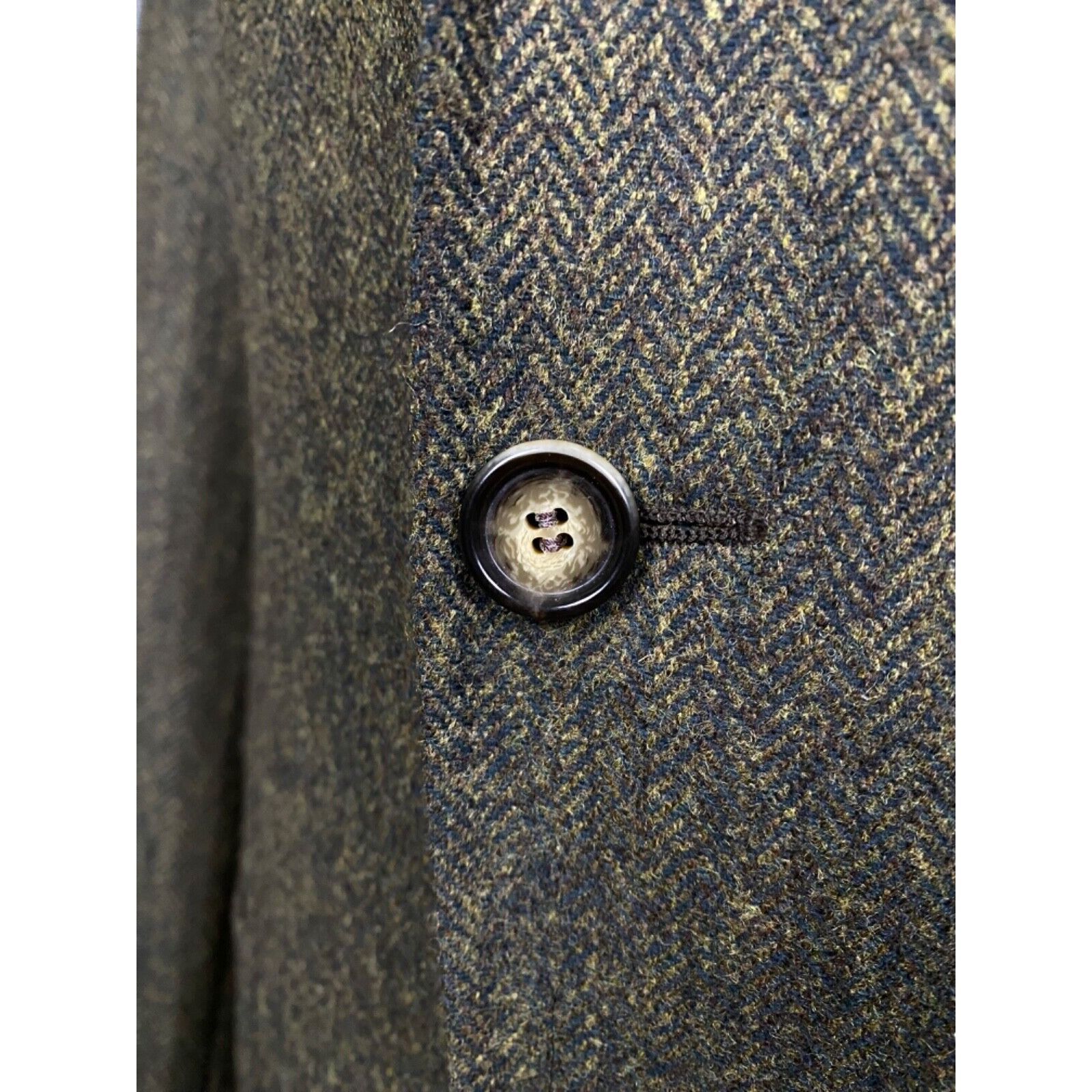 Caruso Raffaele Caruso Herringbone Men's Green Wool Blazer Sportcoa Size 50R - 8 Thumbnail