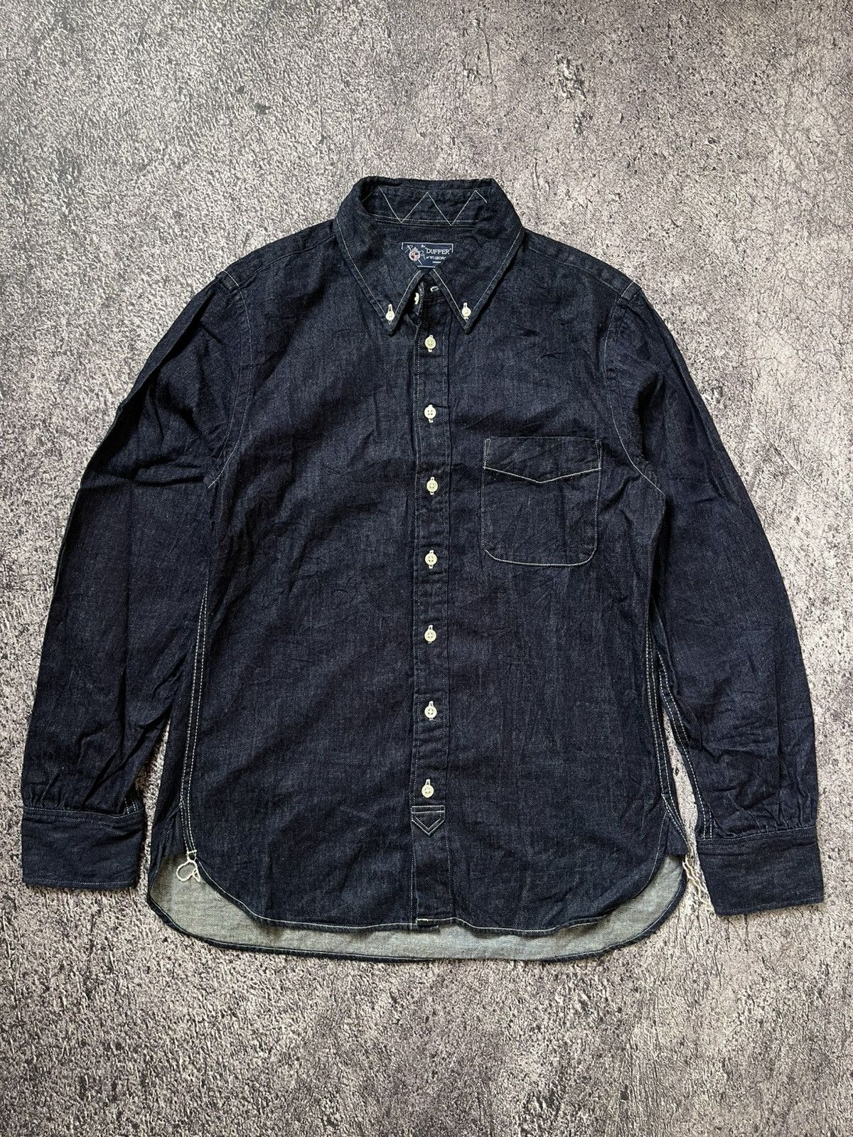 Japanese Brand DUFFER DENIM BLUE INDIGO SHIRT Size US M / EU 48-50 / 2 - 1 Thumbnail