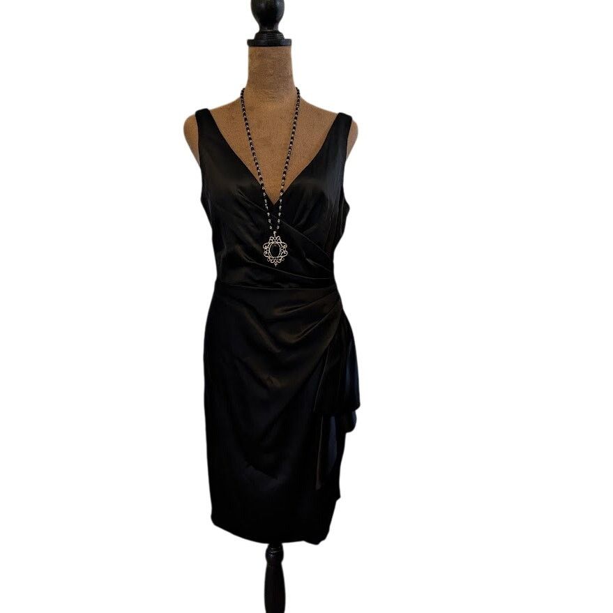 White House Black Market WHBM Black Sheath Midi Dress - Sz 4 Size S / US 4 / IT 40 - 1 Thumbnail