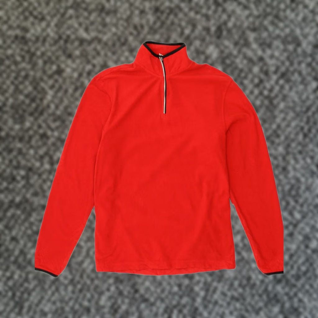 Starter STARTER Mens Zip Neck Top Long Sleeve Red Small Polyester Size US S / EU 44-46 / 1 - 1 Thumbnail