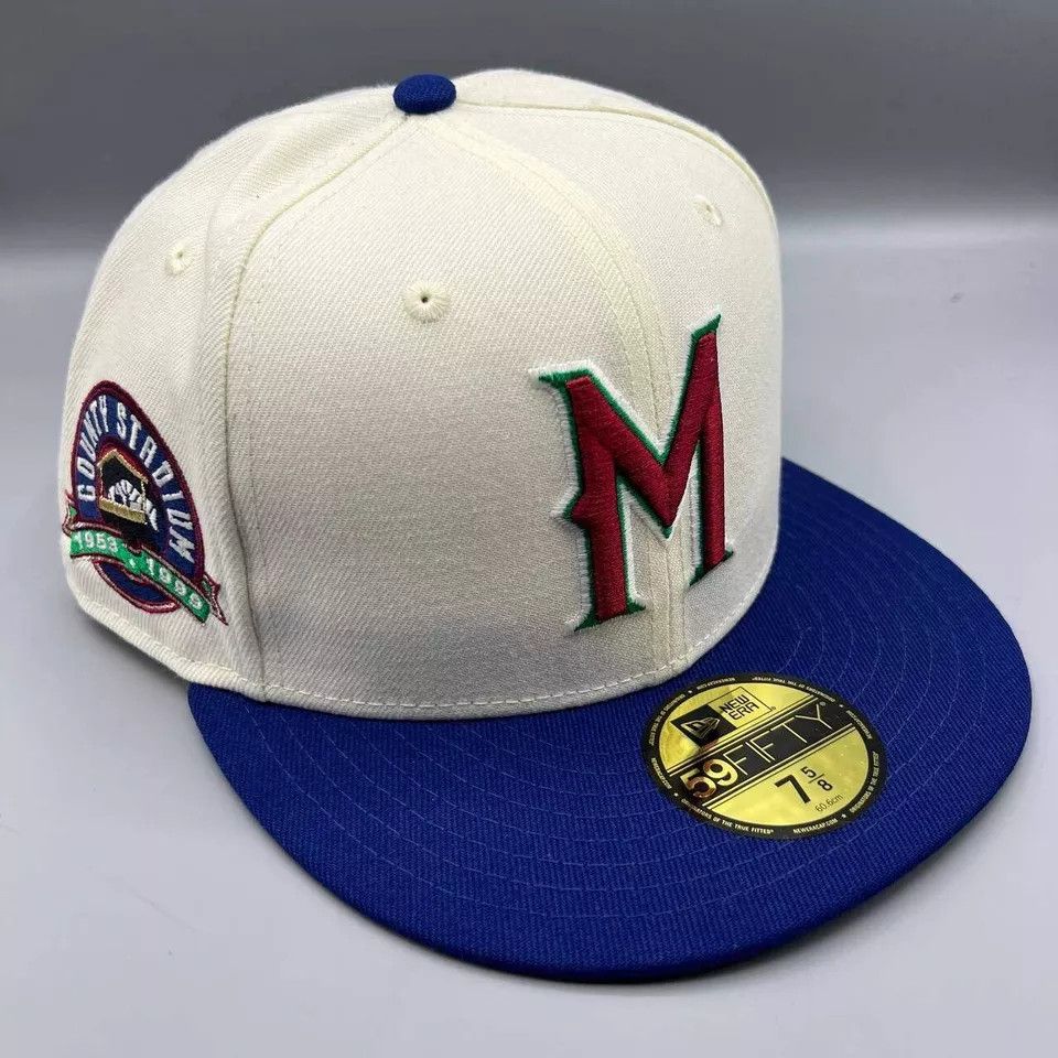 New Era Milwaukee Brewers Hat Men 7 5/8 59Fifty New Era MLB Fitted Size ONE SIZE - 1 Thumbnail
