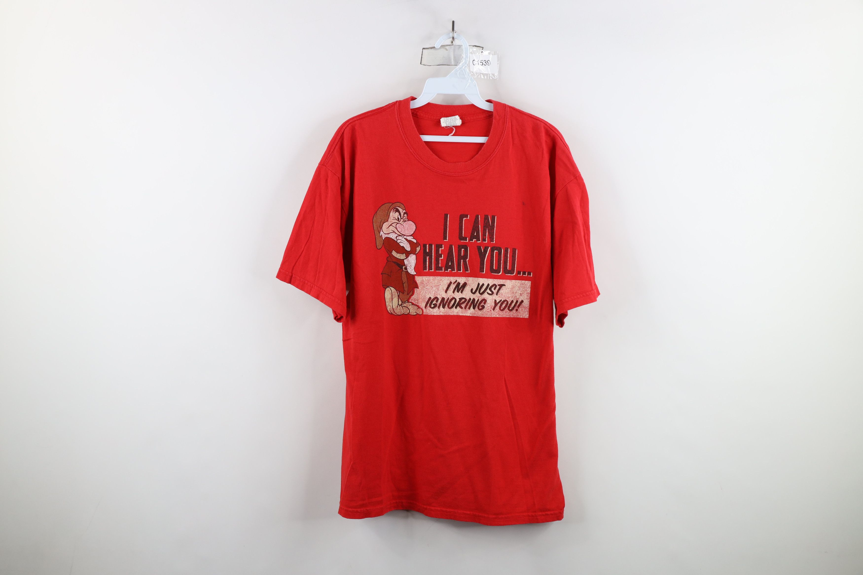 Disney × Vintage Vintage 90s Disney Grumpy Dwarf Short Sleeve T-Shirt Red Size US L / EU 52-54 / 3 - 1 Thumbnail
