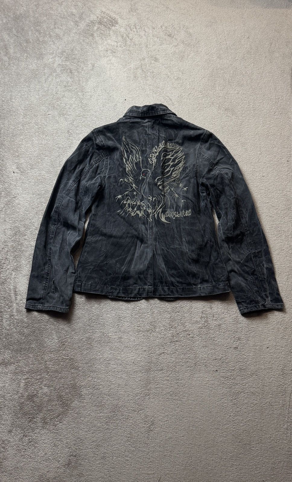Japanese Brand Dsquared2 Wash Faded Vintage Jacket LGB dolce gabbana gucci Size M / US 6-8 / IT 42-44 - 1 Thumbnail