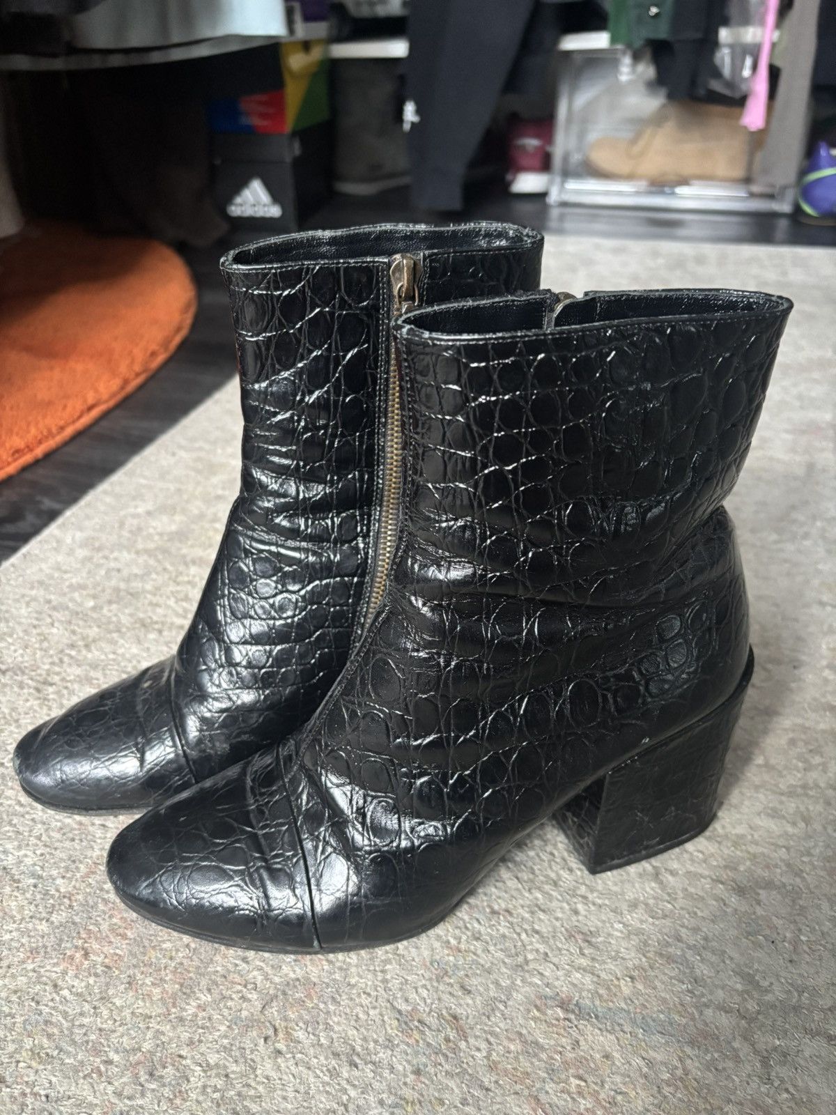 Dries Van Noten Croc embossed leather boots Size US 9 / IT 39 - 4 Thumbnail