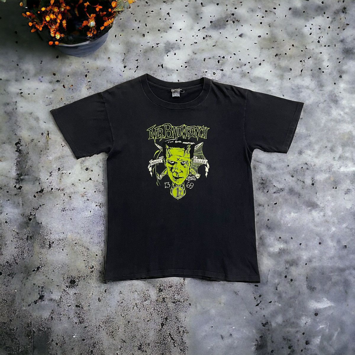image of Made In USA x Movie VTG 90's The Frankestein "mr Badwrench" Art By Dan Collins in Black (Size Mediu