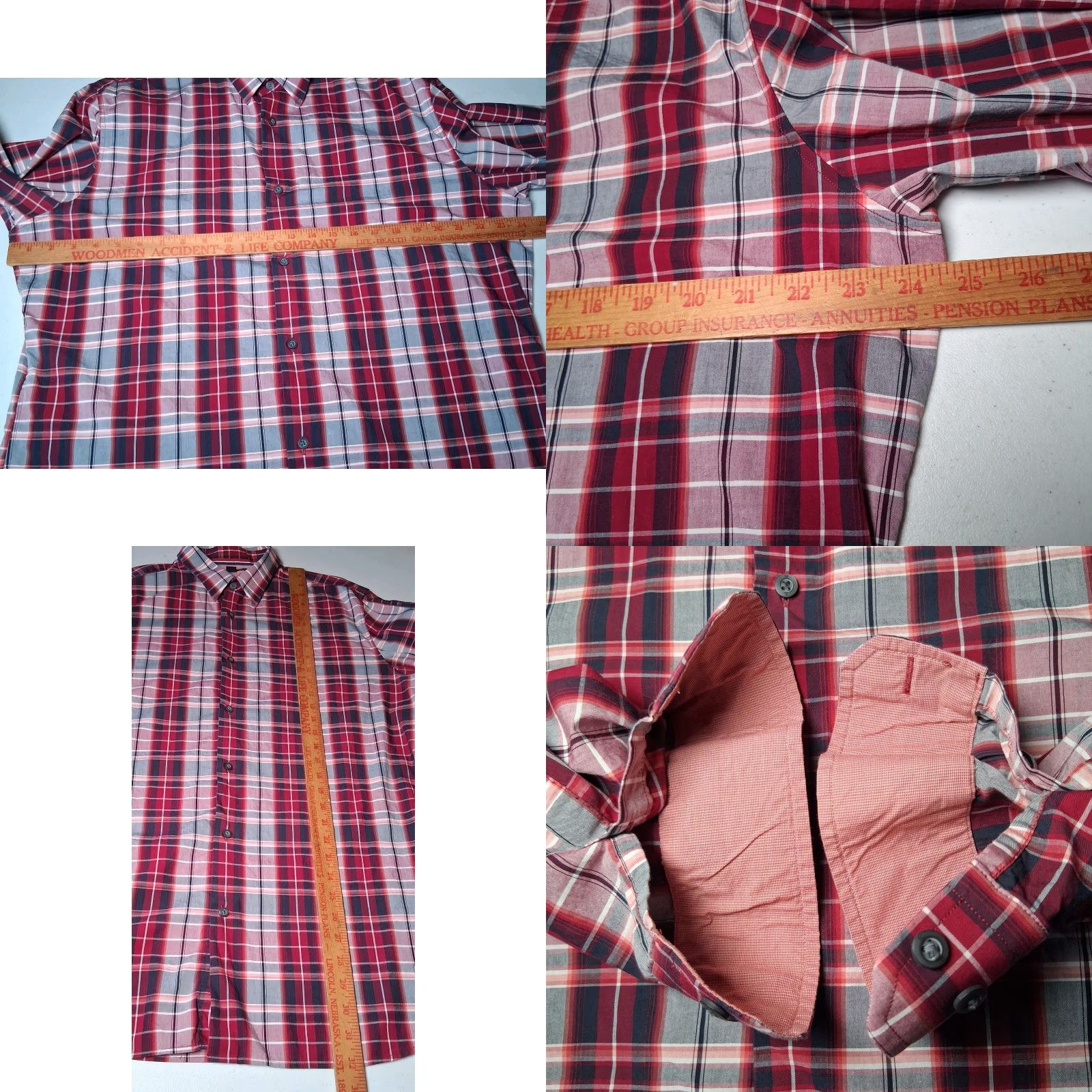 Banana Republic Banana Republic Shirt Men XL Red Plaid Button-Up Long Sleeve Collared Shirt, Button Front, Cotton Blend, Preppy, Office Wear, Business Casual Size US XL / EU 56 / 4 - 8 Thumbnail