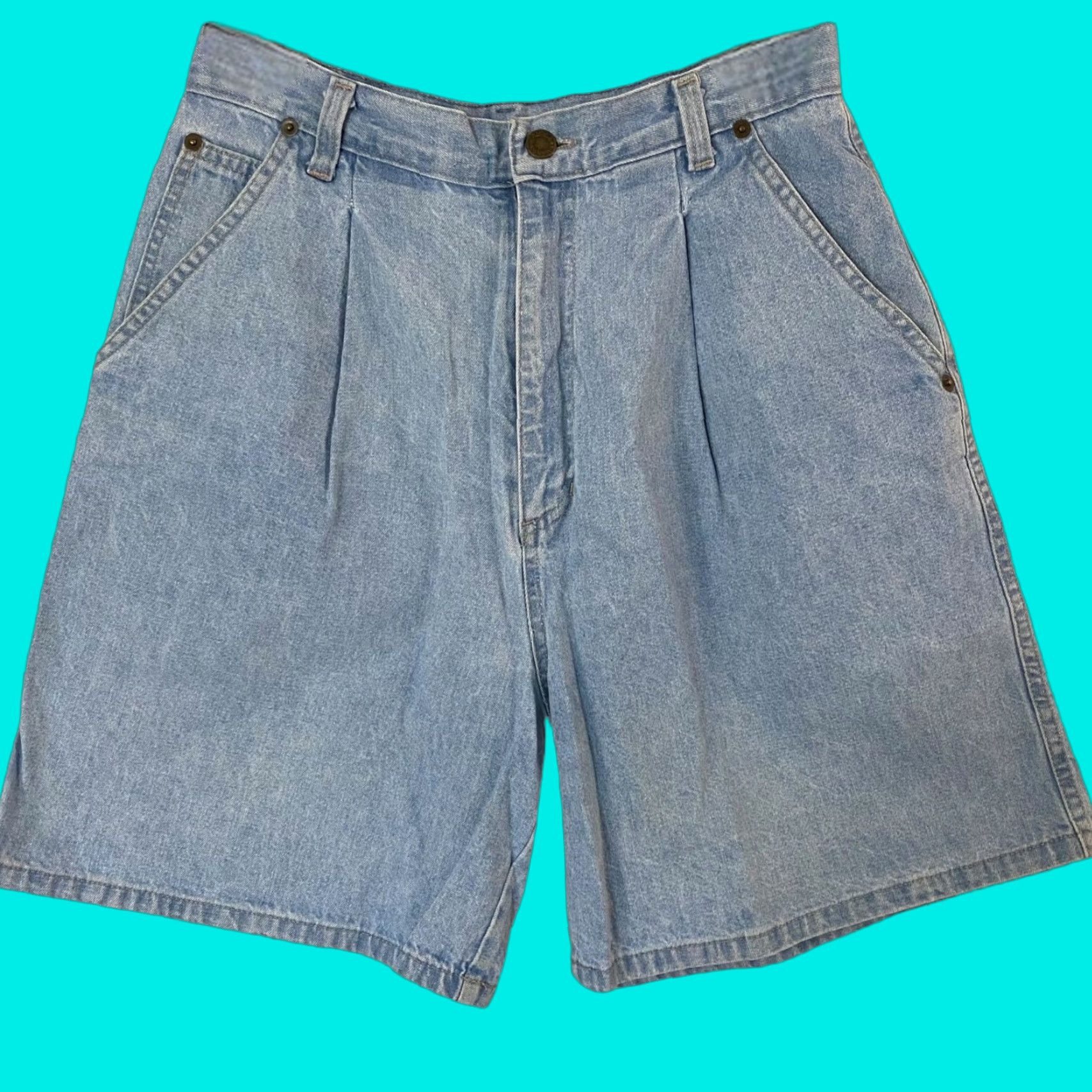 Vintage VINTAGE Casual Corner Denim Shorts Women High Waist 10 Blue 90s Mom Butt Pleated Front 100% Cotton USA Women Size 32" / US 10 / IT 46 - 1 Thumbnail