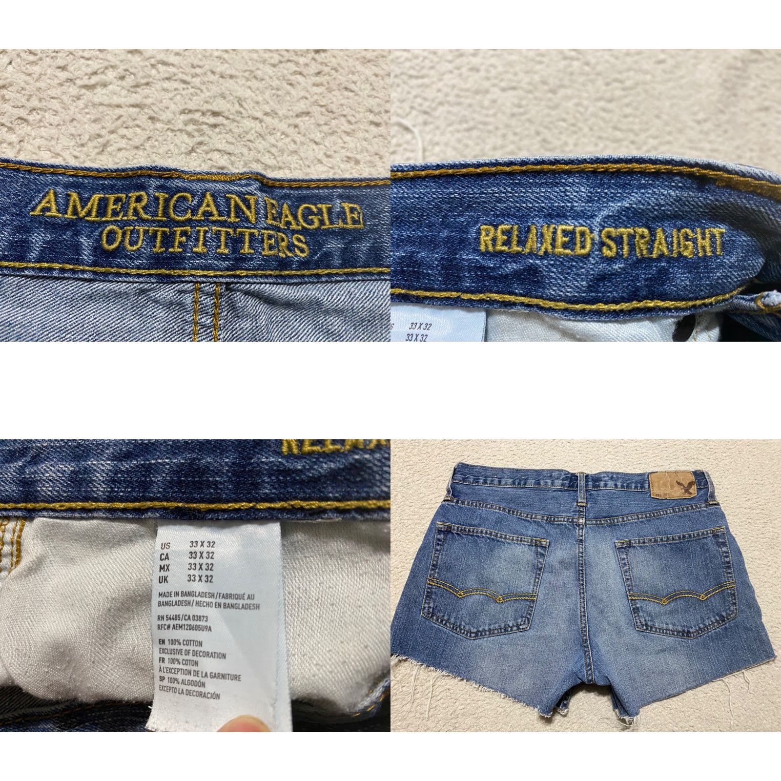 American Eagle Outfitters American Eagle Womens 33 Jean Shorts Blue Denim High Rise Cut-Off Medium Wash Size 24" / US 00 / IT 34 - 8 Thumbnail
