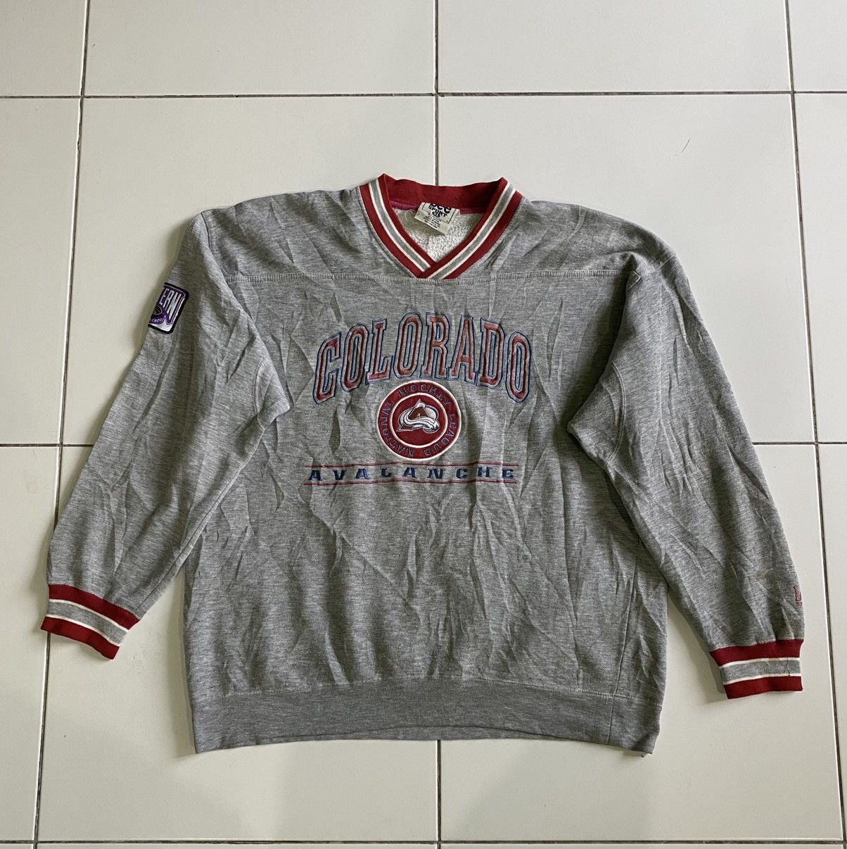 Lee × NBA × NHL Vintage 90s Hockey League national Calorado Vneck Sweatshirt Size US XL / EU 56 / 4 - 1 Thumbnail
