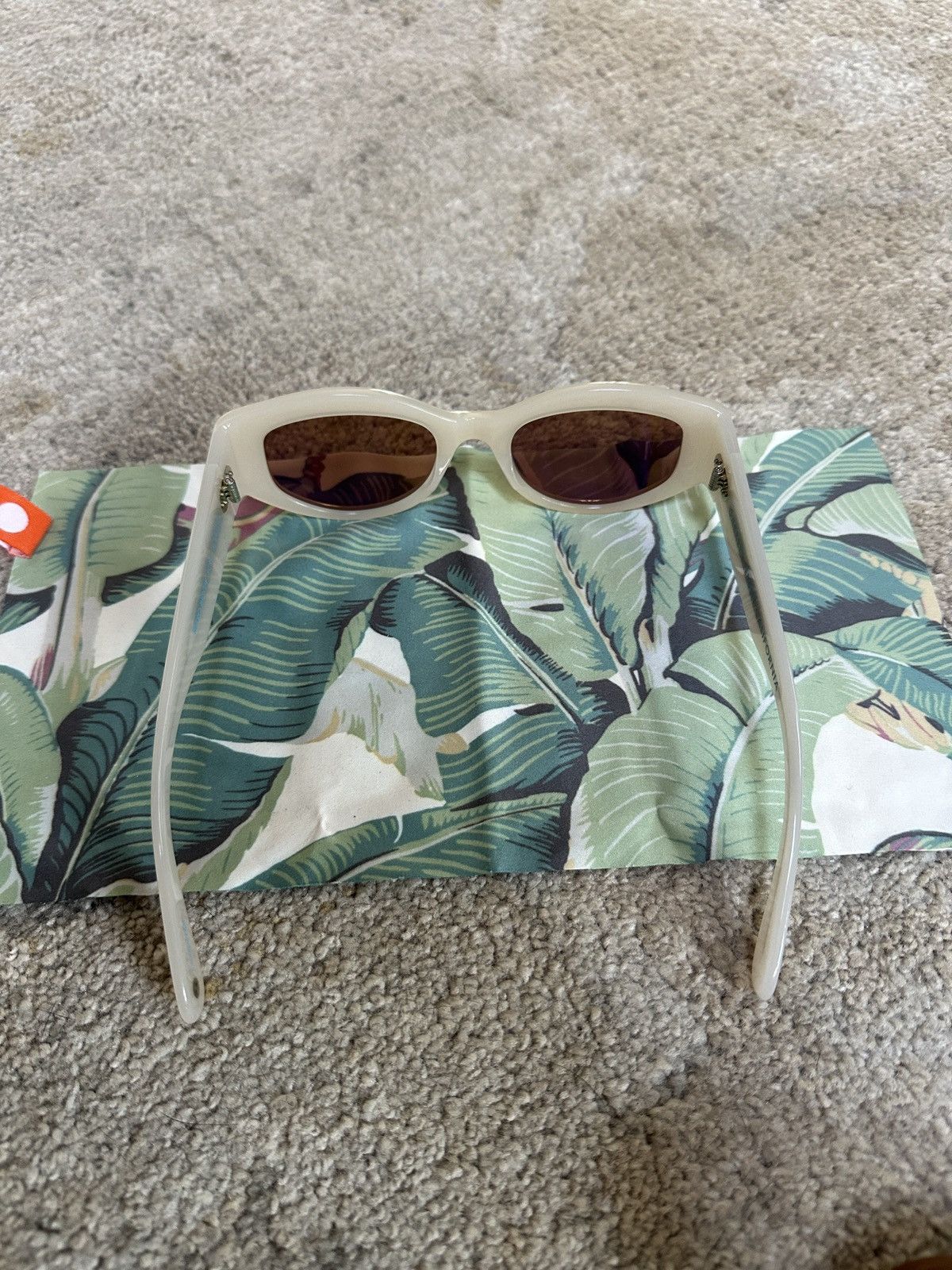 Garrett Leight Retro Biggie Ecru Marigold Sunglasses Size ONE SIZE - 7 Thumbnail