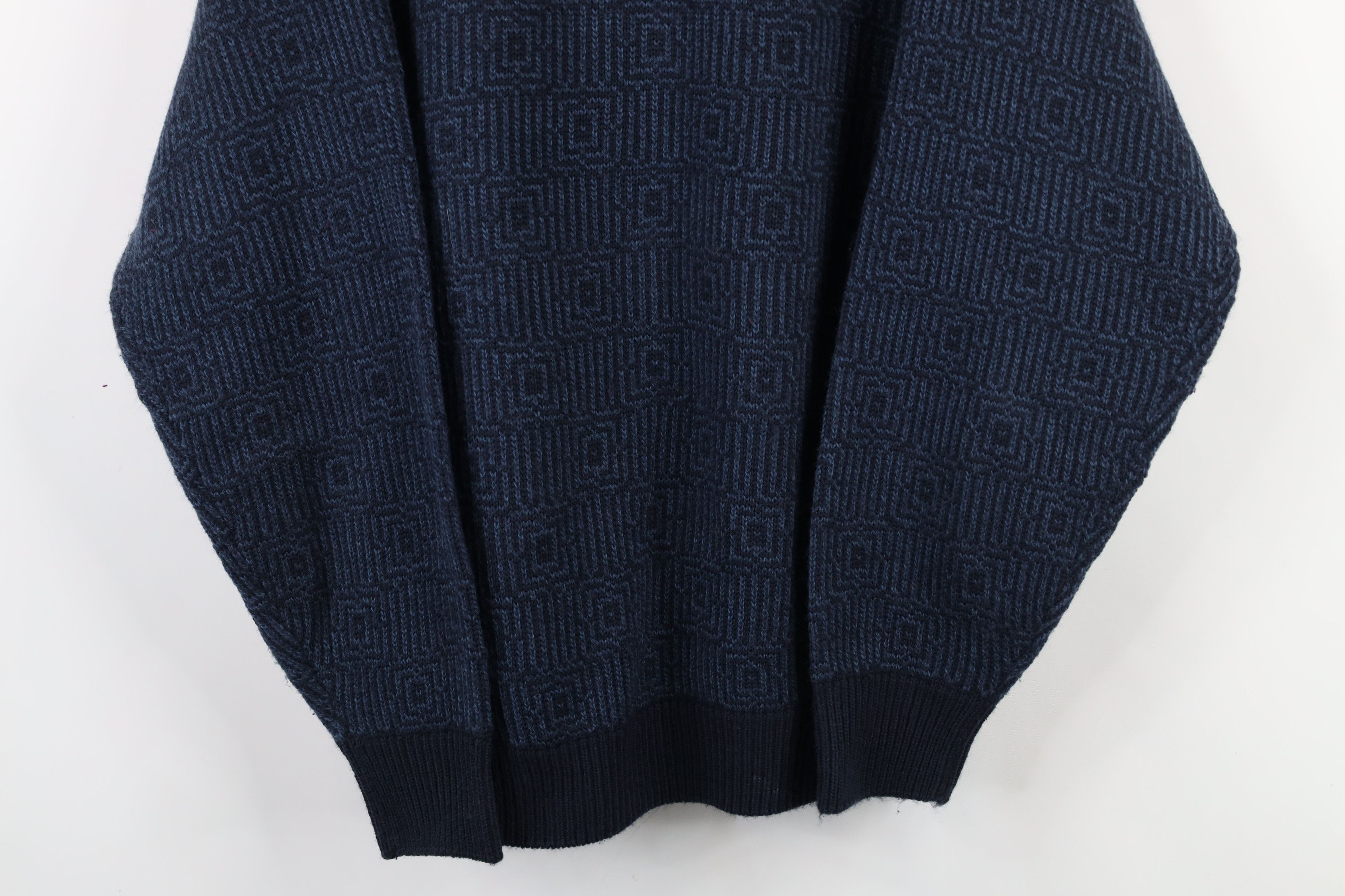Vintage Vintage 90s Streetwear Trippy Knit Crewneck Sweater Blue Size US XL / EU 56 / 4 - 3 Thumbnail