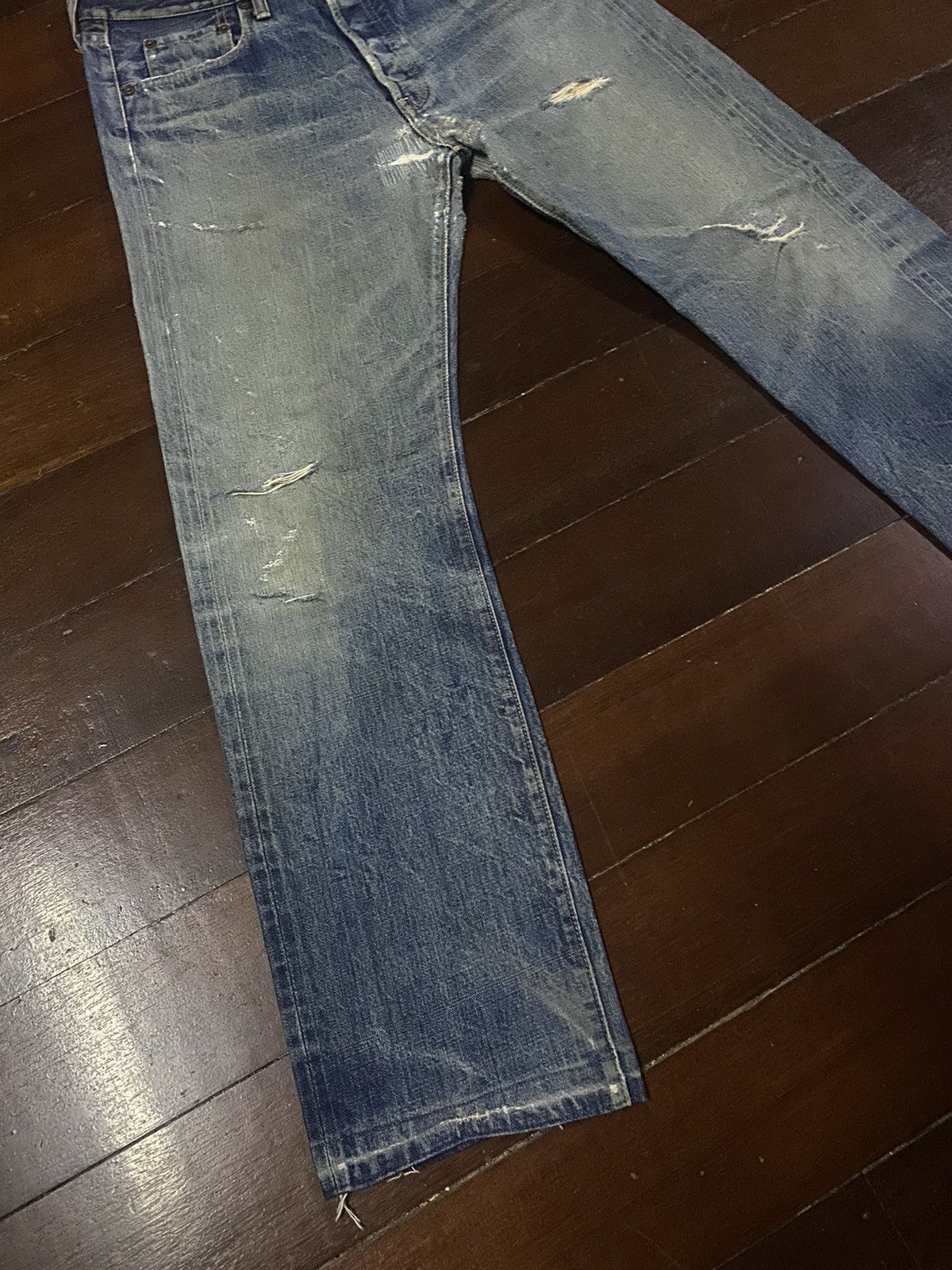 Denime Vintage 90s DENIME Orizzonti mud wash distressed rework Size US 35 - 6 Thumbnail