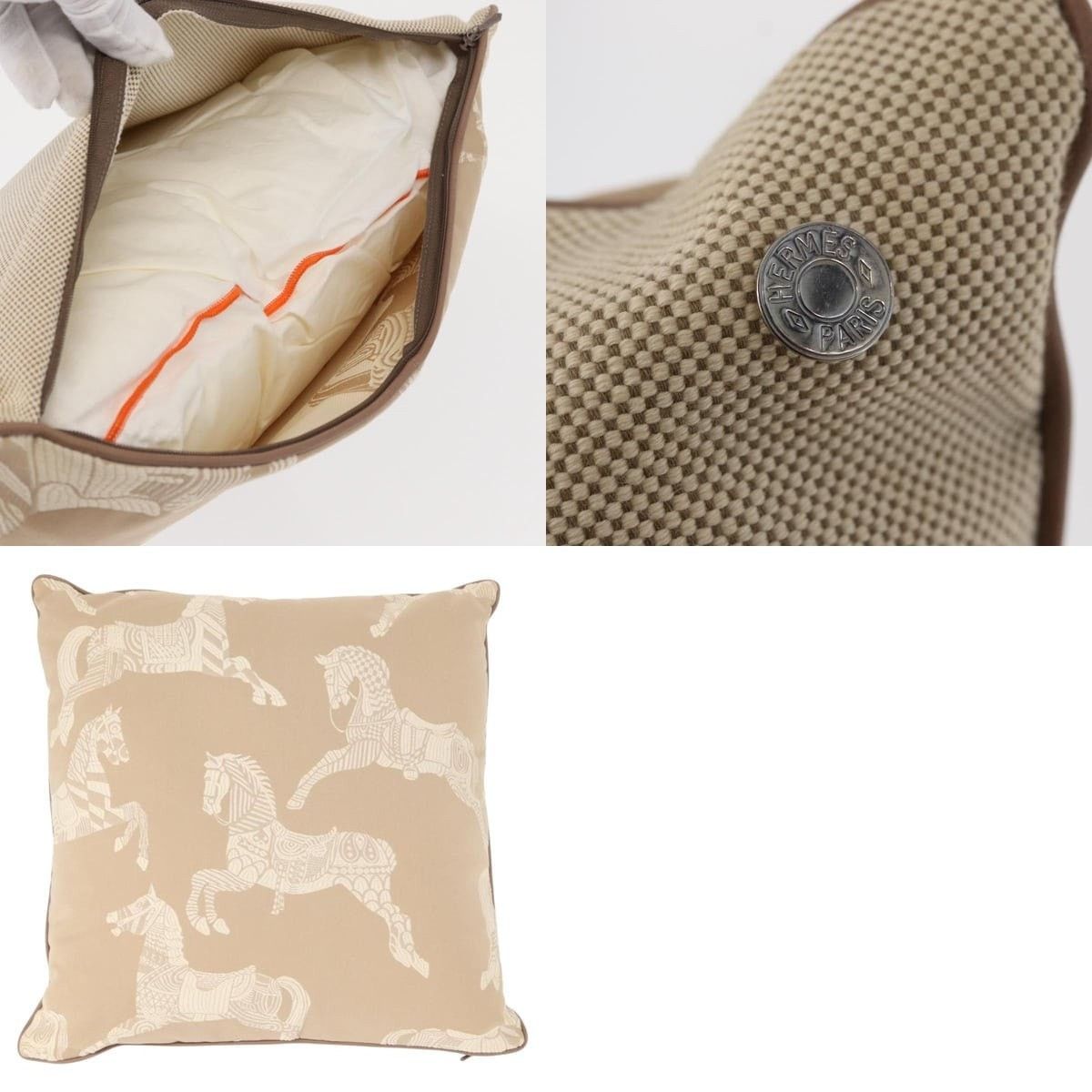 Hermes Hermes Cushion Canvas Beige Size ONE SIZE - 5 Thumbnail