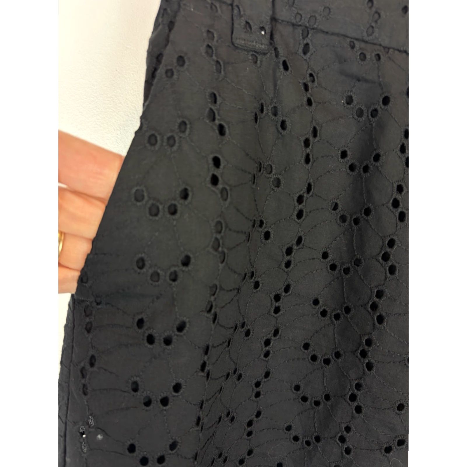 Zara Zara Pants Women Large Wide-Leg Black Cotton Beaded Embroidered Pocket Elastic Waist Dry Casual Beach Vintage No Size 36" / US 14 / IT 50 - 6 Thumbnail