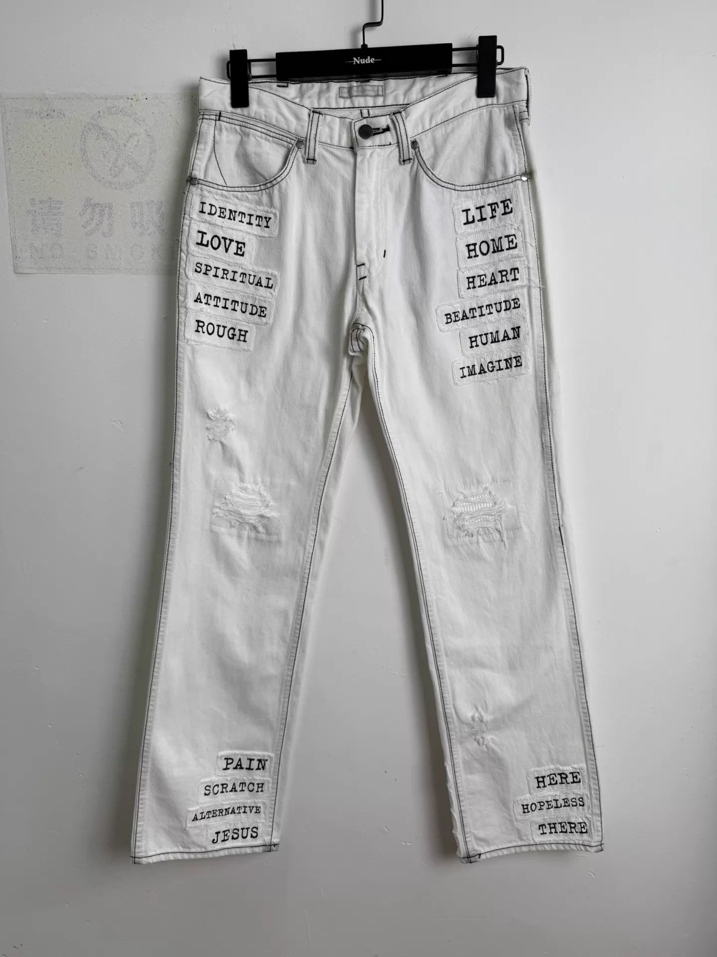 Numbers Number (n)ine 01SS Appliqué Jeans Size 28" / US 6 / IT 42 - 1 Thumbnail