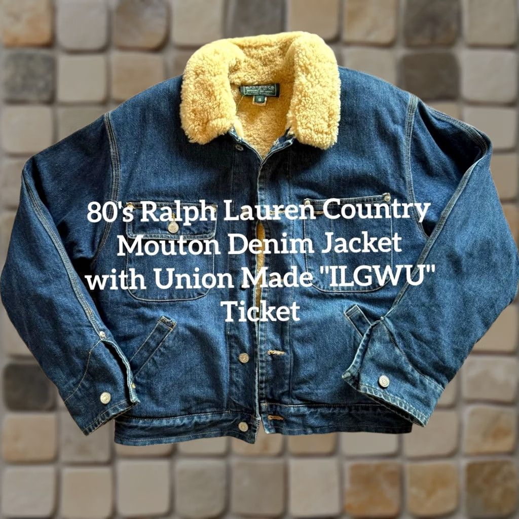 Polo Ralph Lauren 80s Ralph Lauren Country Shearling Denim Jacket Vintage Women Rare Used JAPAN Size S / US 4 / IT 40 - 1 Thumbnail