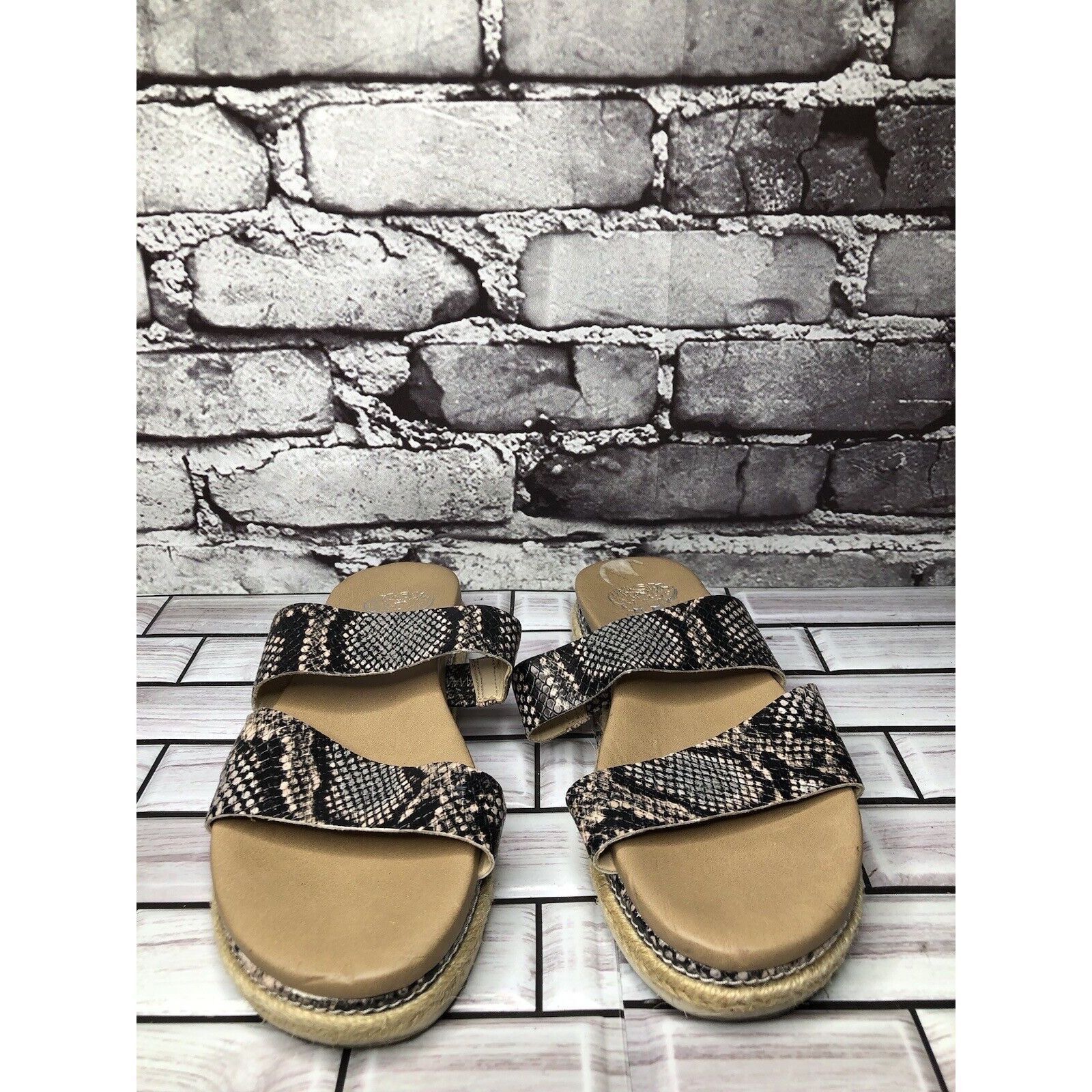 Vince Camuto Vince Camuto Rynnah Ivory Leather Snake Espadrille Sandals W Size US 6.5 / IT 36.5 - 9 Thumbnail