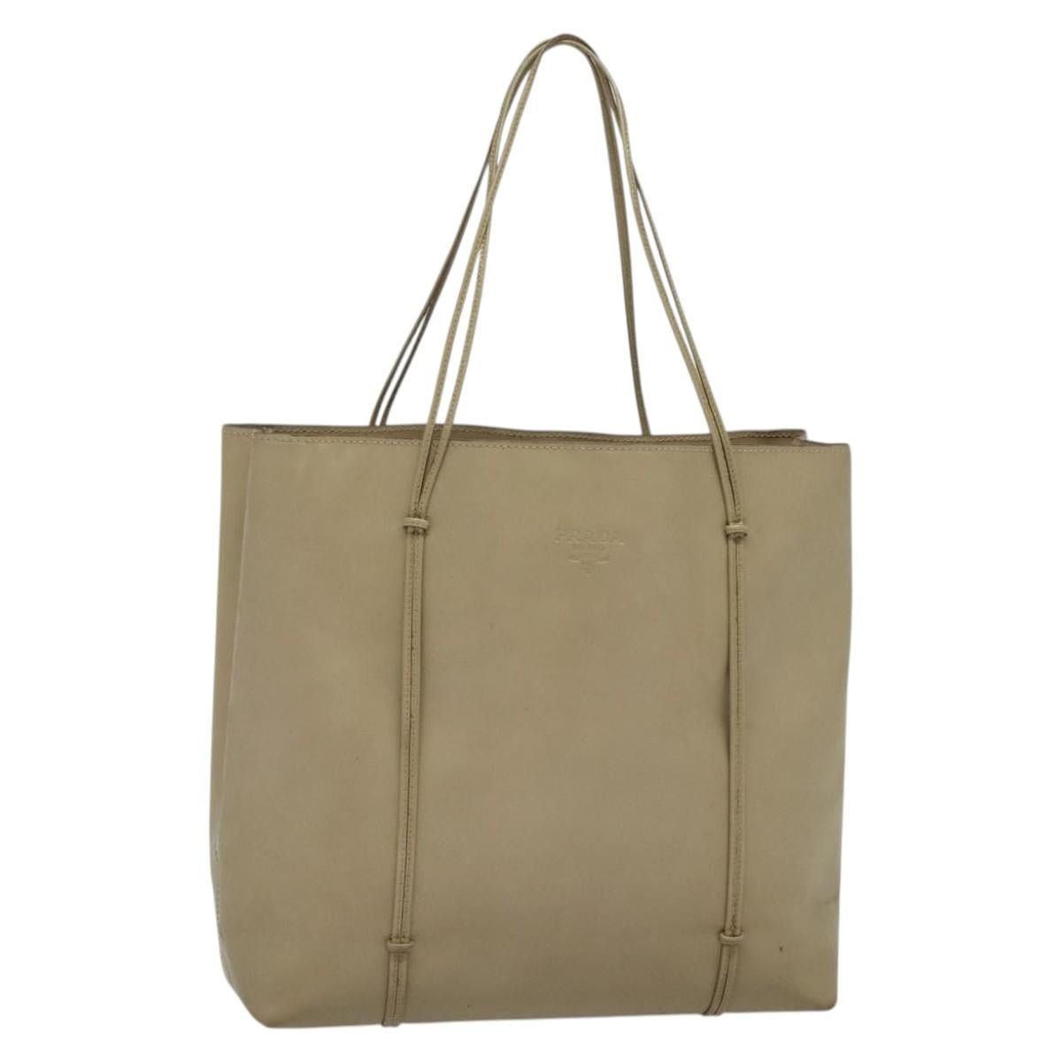 Prada PRADA Hand Bag Patent Leather Beige Size ONE SIZE - 1 Thumbnail