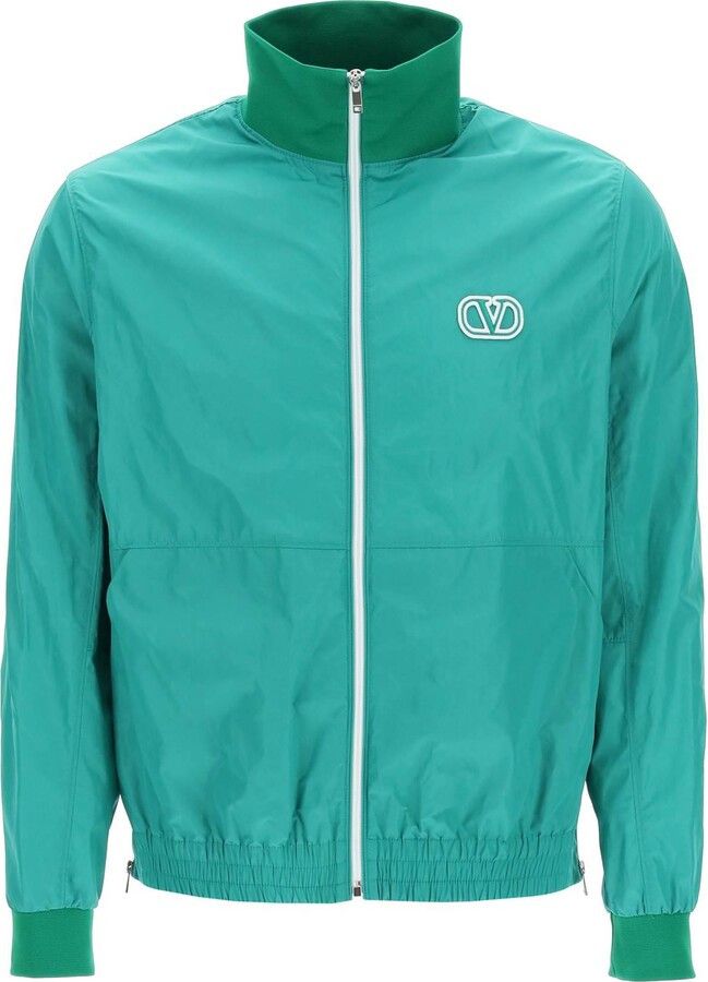 Valentino o1y0525 Logo Shell Bomber Jacket in Green Size US M / EU 48-50 / 2 - 1 Thumbnail