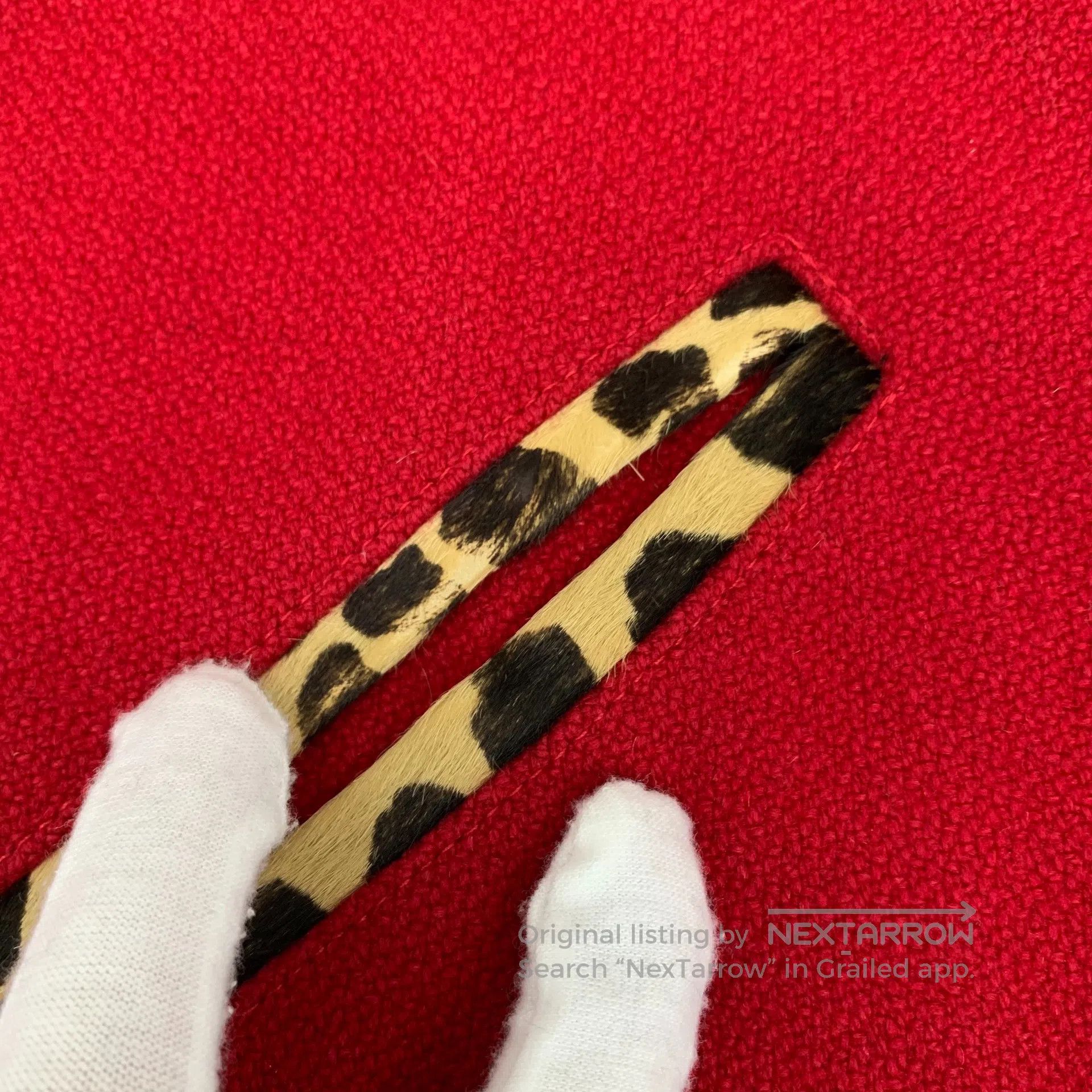 Saint Laurent Paris Saint Laurent Paris Red leopard print striped design wool Size US S / EU 44-46 / 1 - 8 Thumbnail