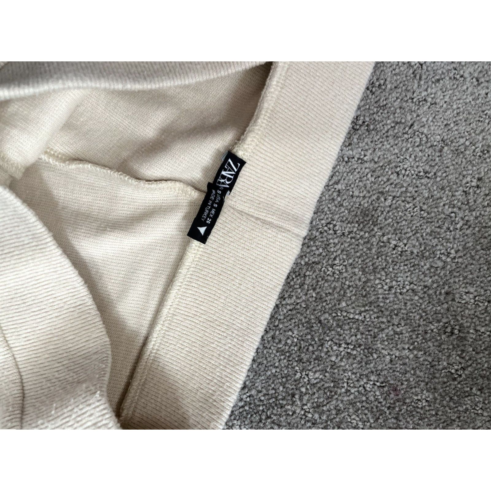 Zara ZARA Pants Women's Regular Bootcut Harem Style Cotton Cream Pull On Cream White Size S Size 28" / US 6 / IT 42 - 5 Thumbnail