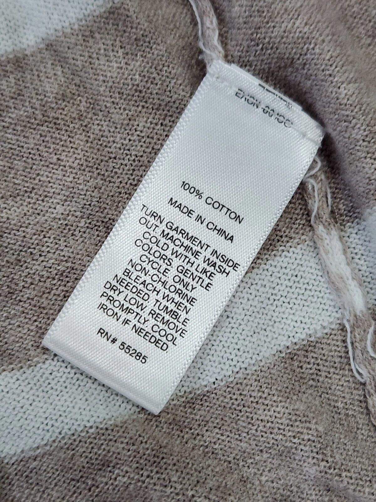 Express Express Sweater Medium Open Front Striped Beige White Size M / US 6-8 / IT 42-44 - 3 Thumbnail