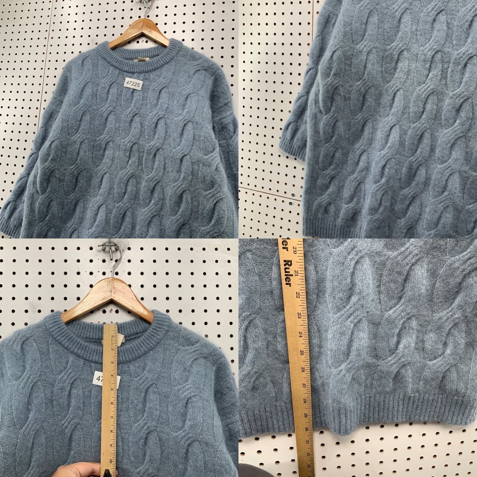 H&M H&M Wool Mohair Sweater Womens Small Blue Cable Knit Oversized Soft Cozy Size S / US 4 / IT 40 - 8 Thumbnail