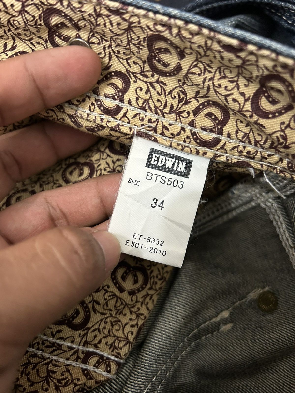 Edwin Vintage Wash Edwin 503 Blue Trip Distressed Carpenter Jeans Size US 34 / EU 50 - 16 Thumbnail