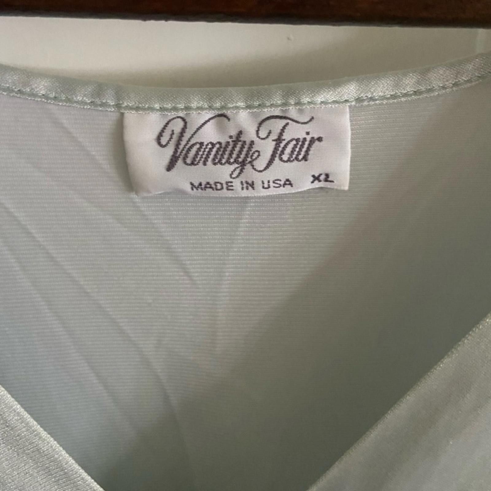 Other Vintage Vanity Fair Blue Embroidered Floral Slip Dress Sz XL Size ONE SIZE - 4 Thumbnail